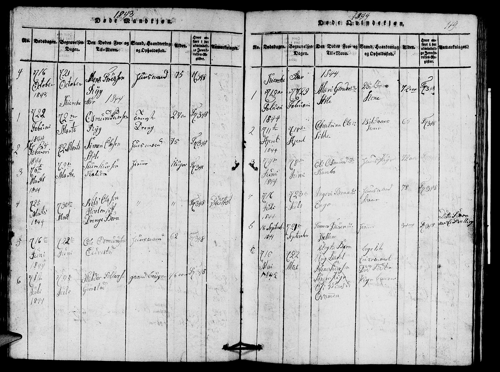 Etne sokneprestembete, SAB/A-75001/H/Hab: Parish register (copy) no. A 1, 1815-1849, p. 119