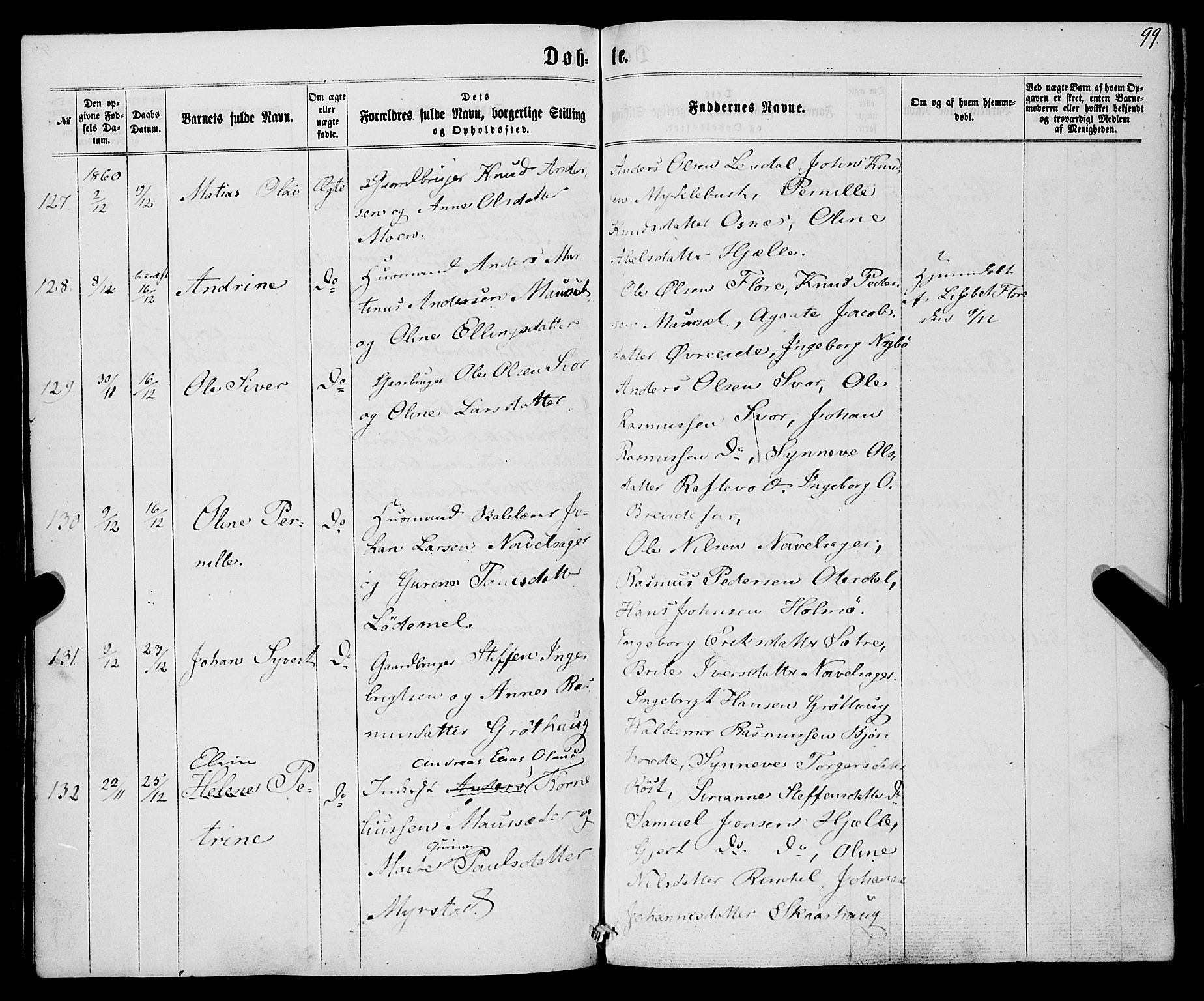 Eid sokneprestembete, SAB/A-82301/H/Haa/Haaa/L0008: Parish register (official) no. A 8, 1858-1860, p. 99