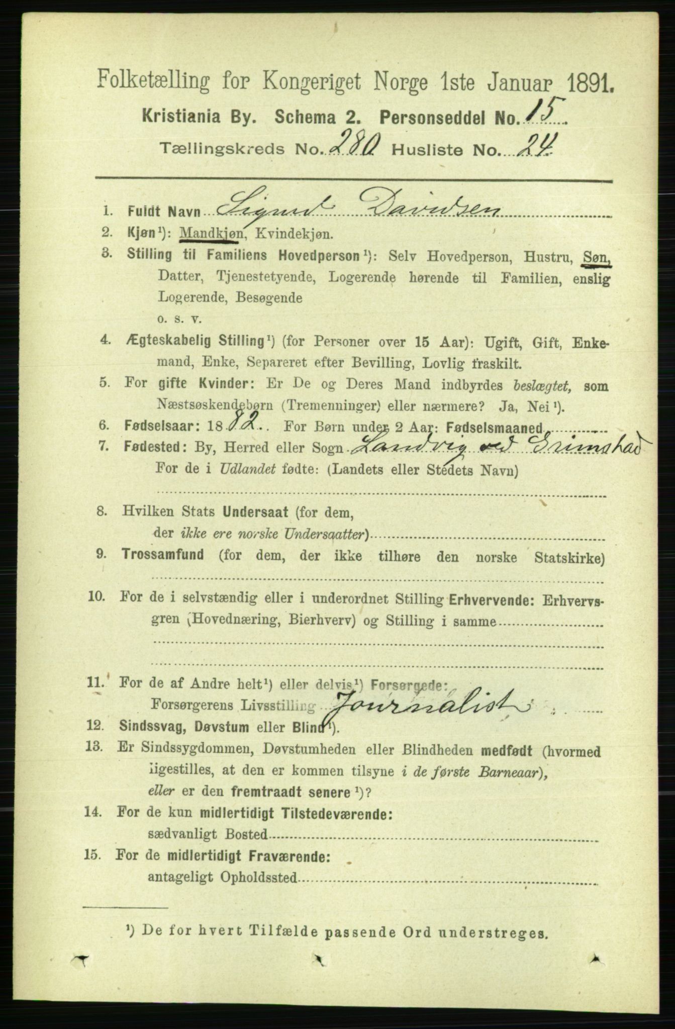 RA, 1891 census for 0301 Kristiania, 1891, p. 170714