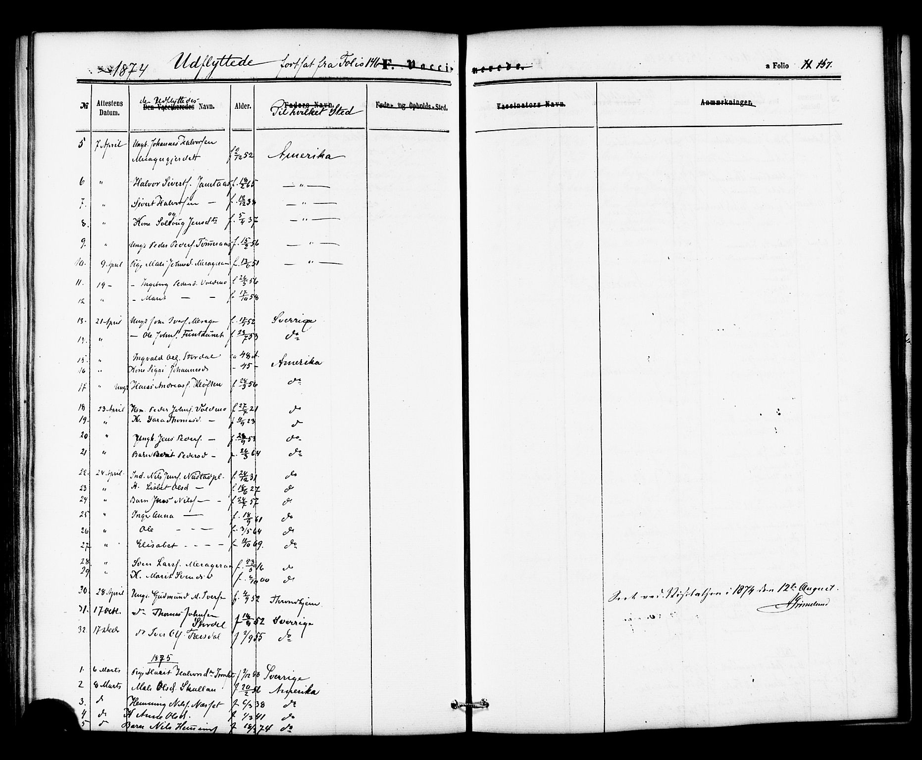 Ministerialprotokoller, klokkerbøker og fødselsregistre - Nord-Trøndelag, SAT/A-1458/706/L0041: Parish register (official) no. 706A02, 1862-1877, p. 157