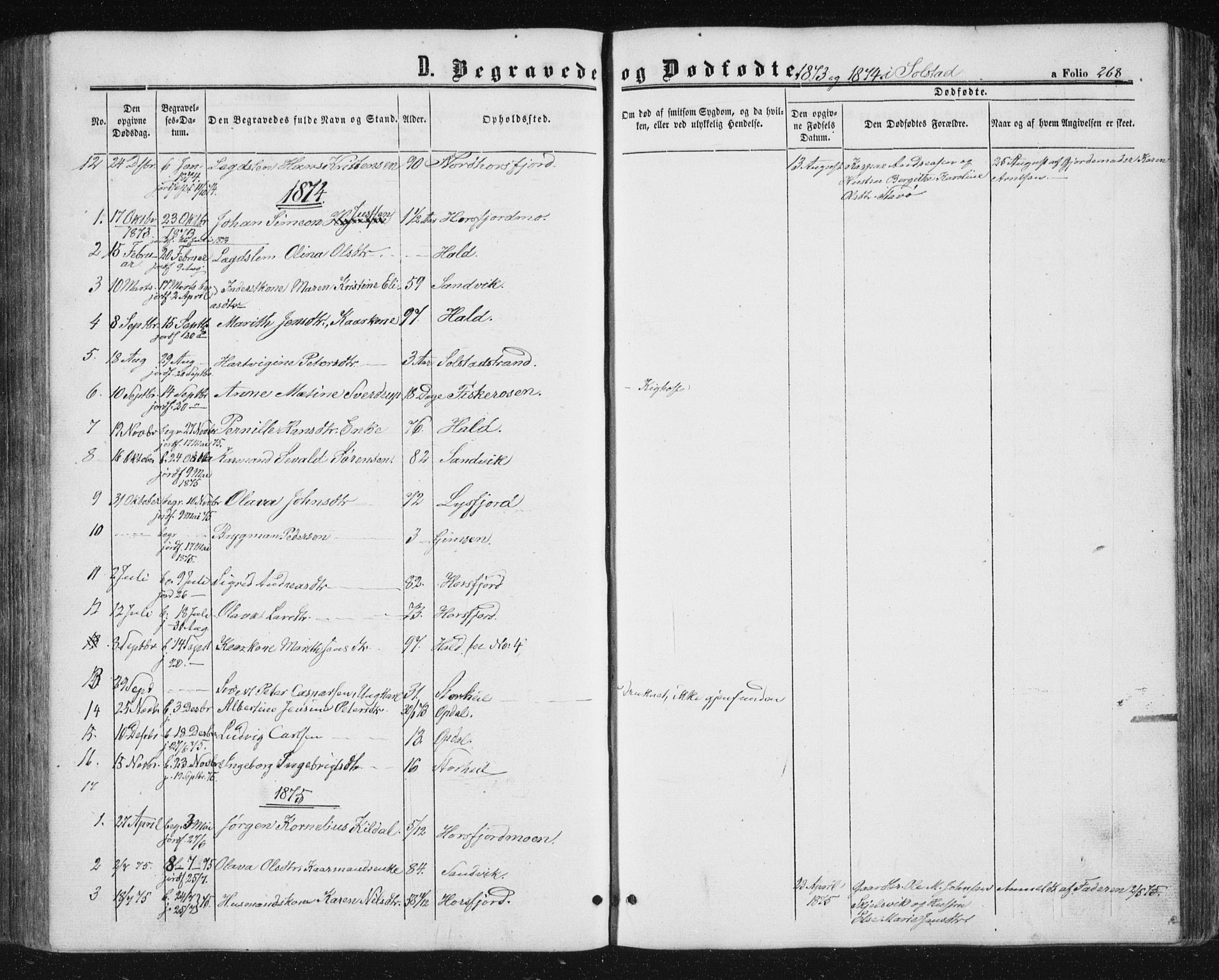 Ministerialprotokoller, klokkerbøker og fødselsregistre - Nordland, AV/SAT-A-1459/810/L0159: Parish register (copy) no. 810C02 /2, 1863-1883, p. 268