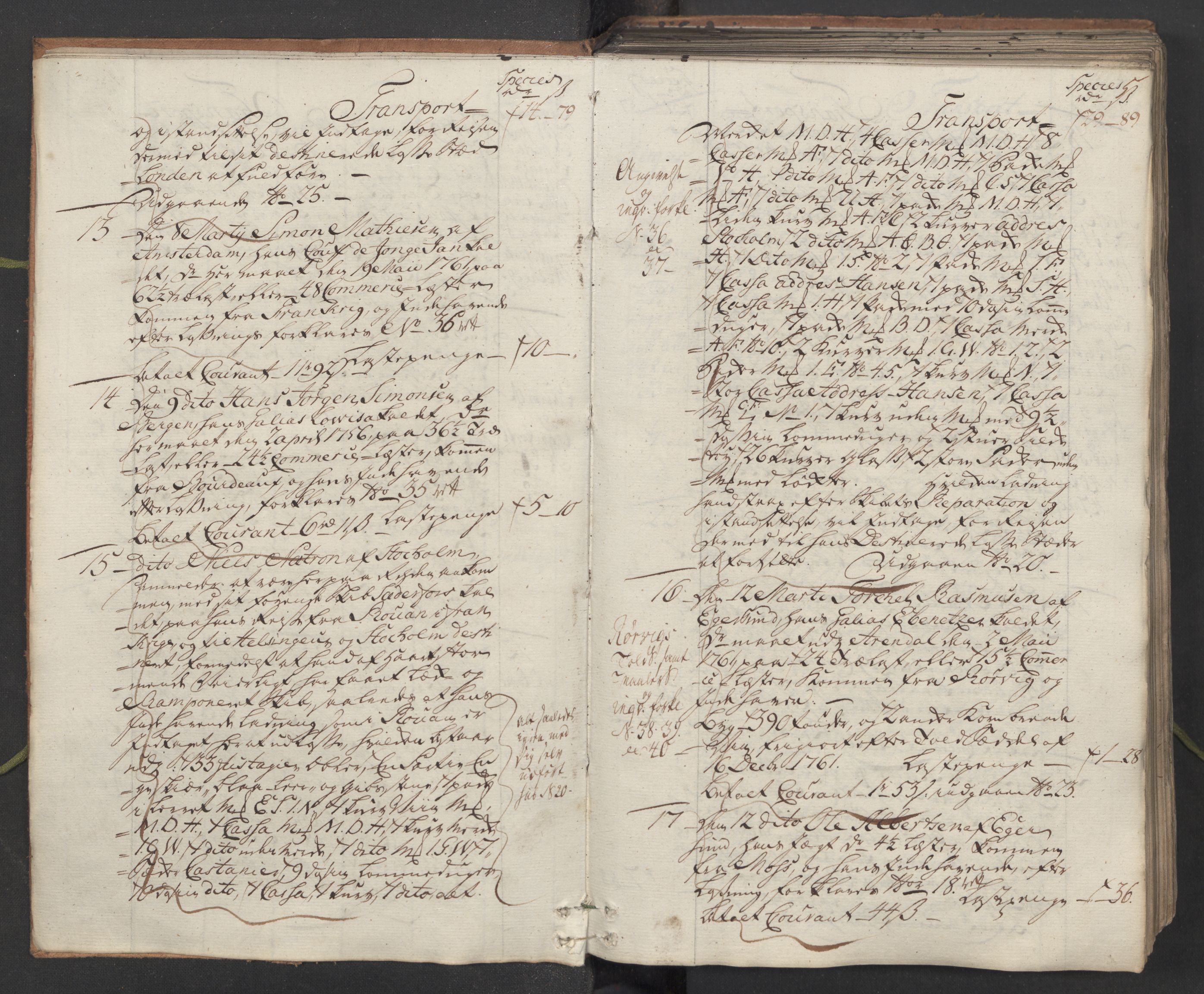 Generaltollkammeret, tollregnskaper, AV/RA-EA-5490/R26/L0101/0001: Tollregnskaper Bergen A / Inngående hovedtollbok, 1762, p. 4b-5a