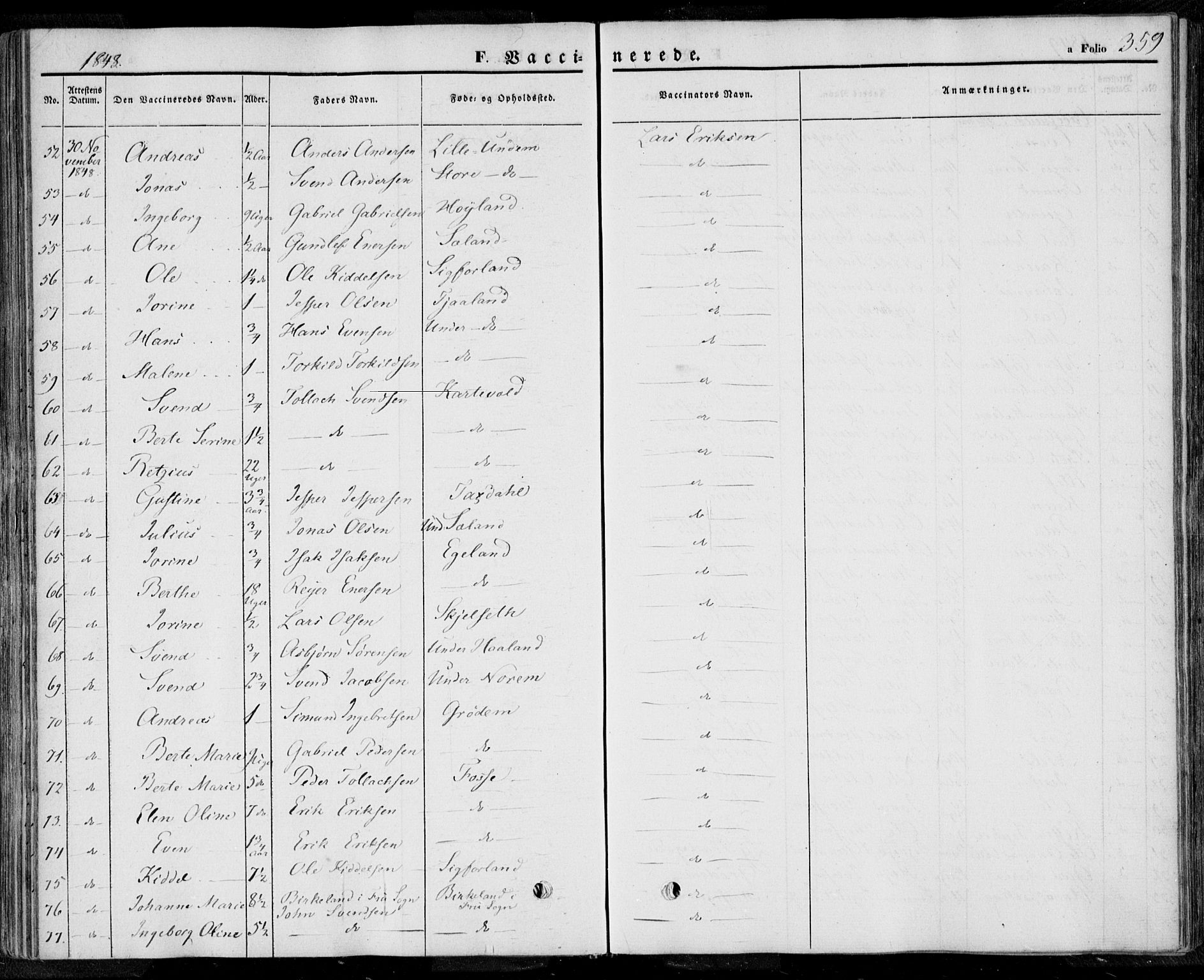 Lye sokneprestkontor, AV/SAST-A-101794/001/30BA/L0006: Parish register (official) no. A 5.2, 1842-1855, p. 359