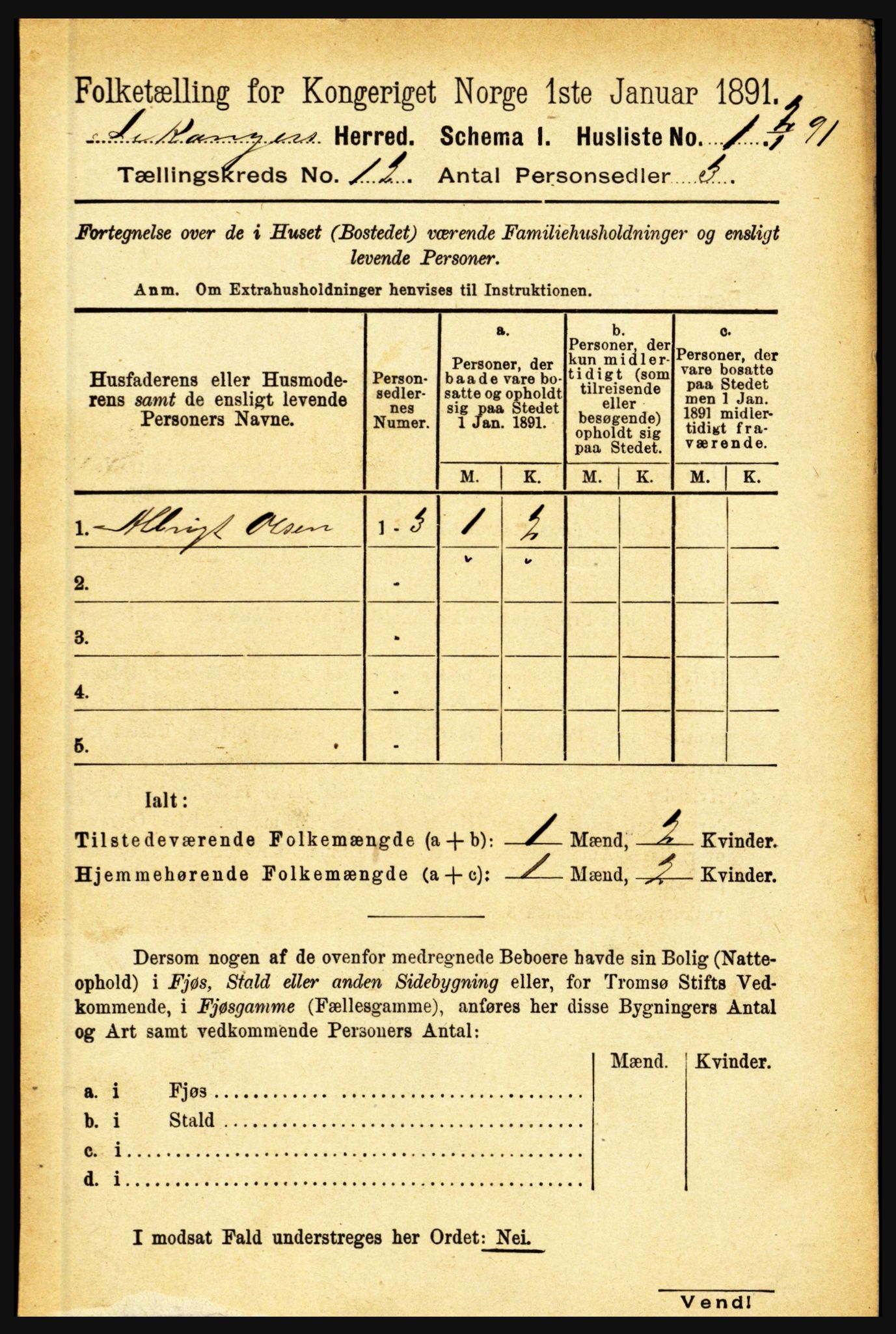 RA, 1891 census for 1419 Leikanger, 1891, p. 2324