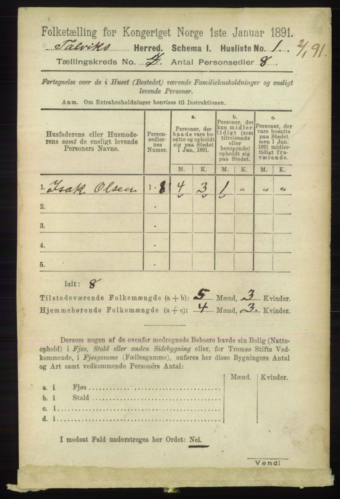 RA, 1891 census for 2013 Talvik, 1891, p. 1030