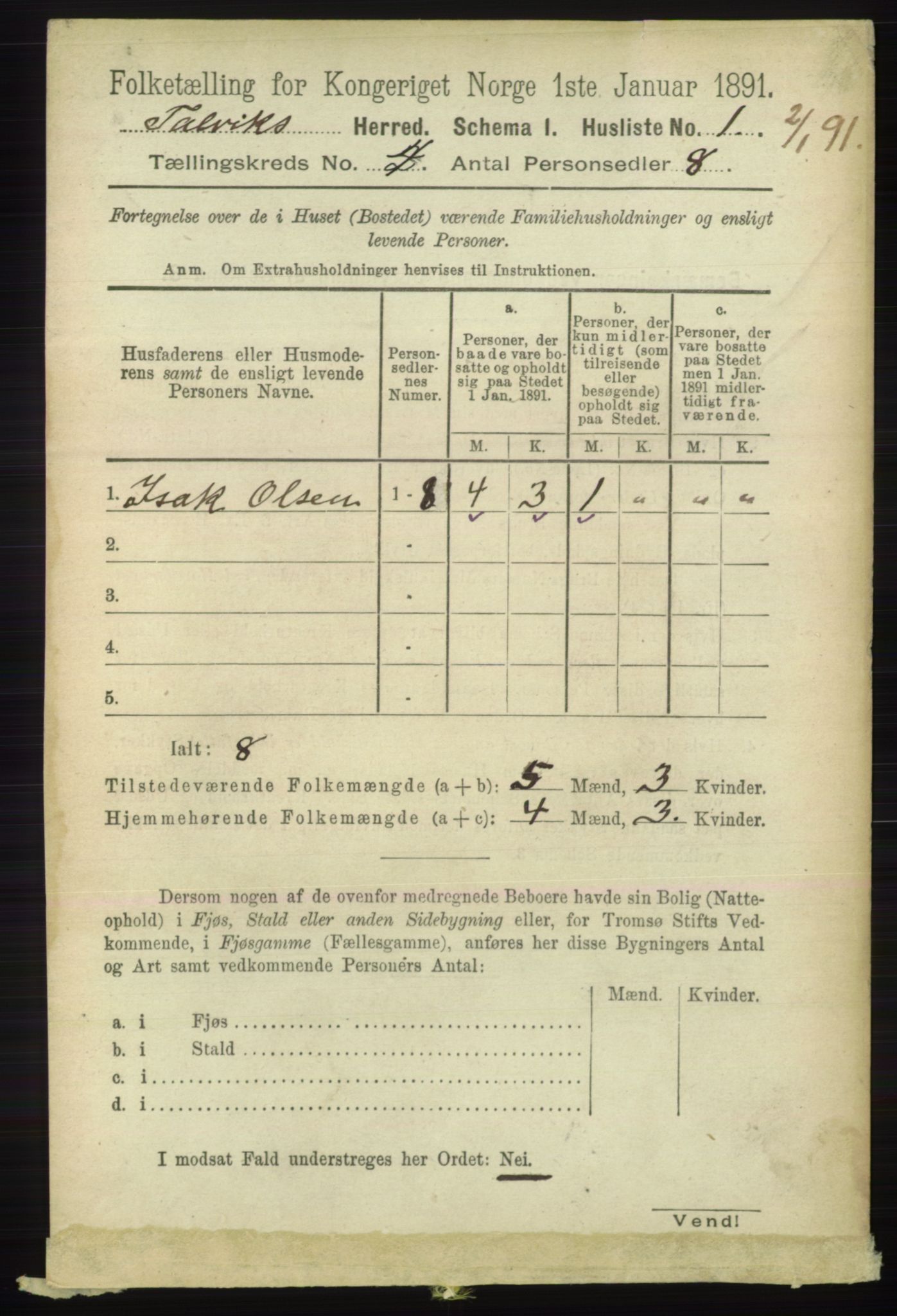 RA, 1891 census for 2013 Talvik, 1891, p. 1030