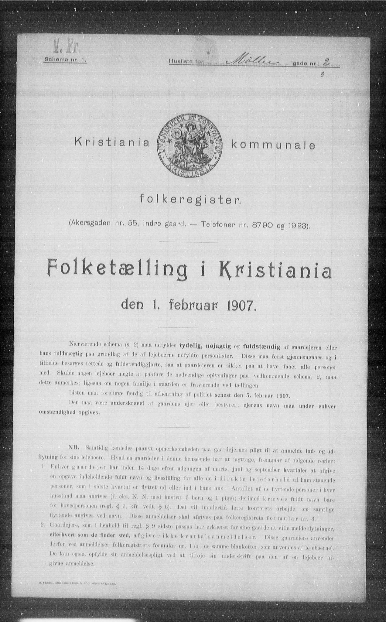 OBA, Municipal Census 1907 for Kristiania, 1907, p. 34918