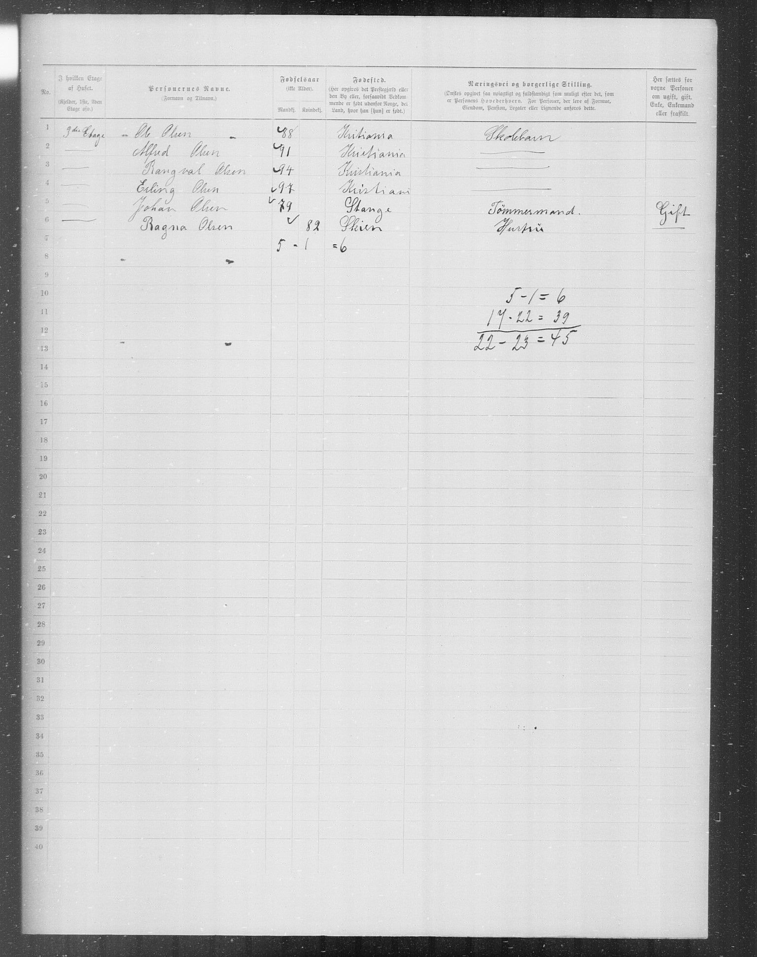 OBA, Municipal Census 1899 for Kristiania, 1899, p. 6962