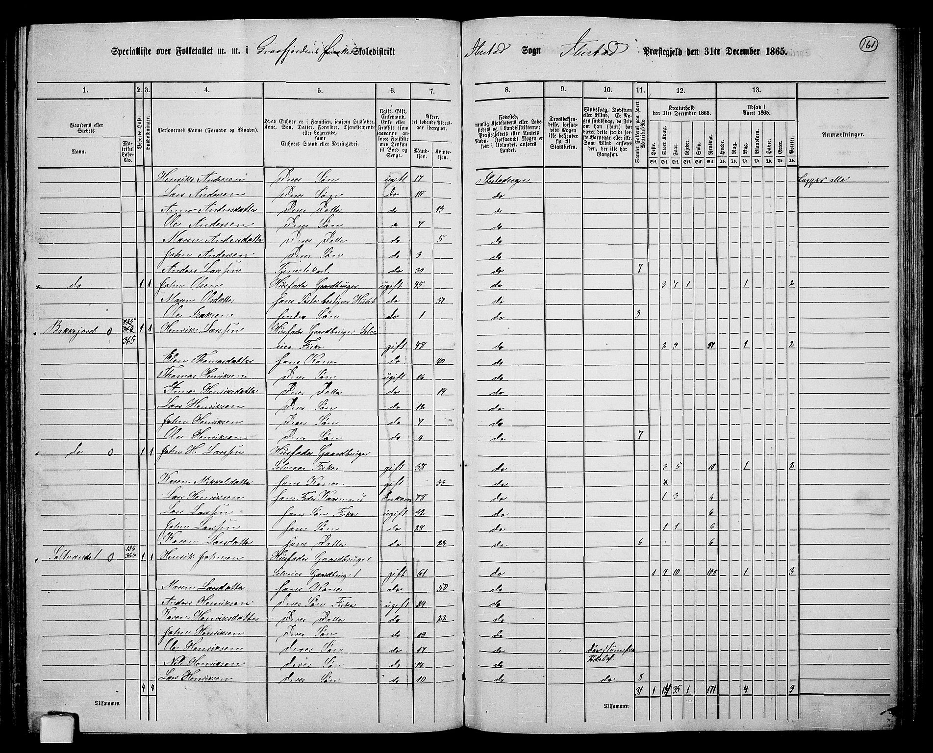 RA, 1865 census for Ibestad, 1865, p. 153