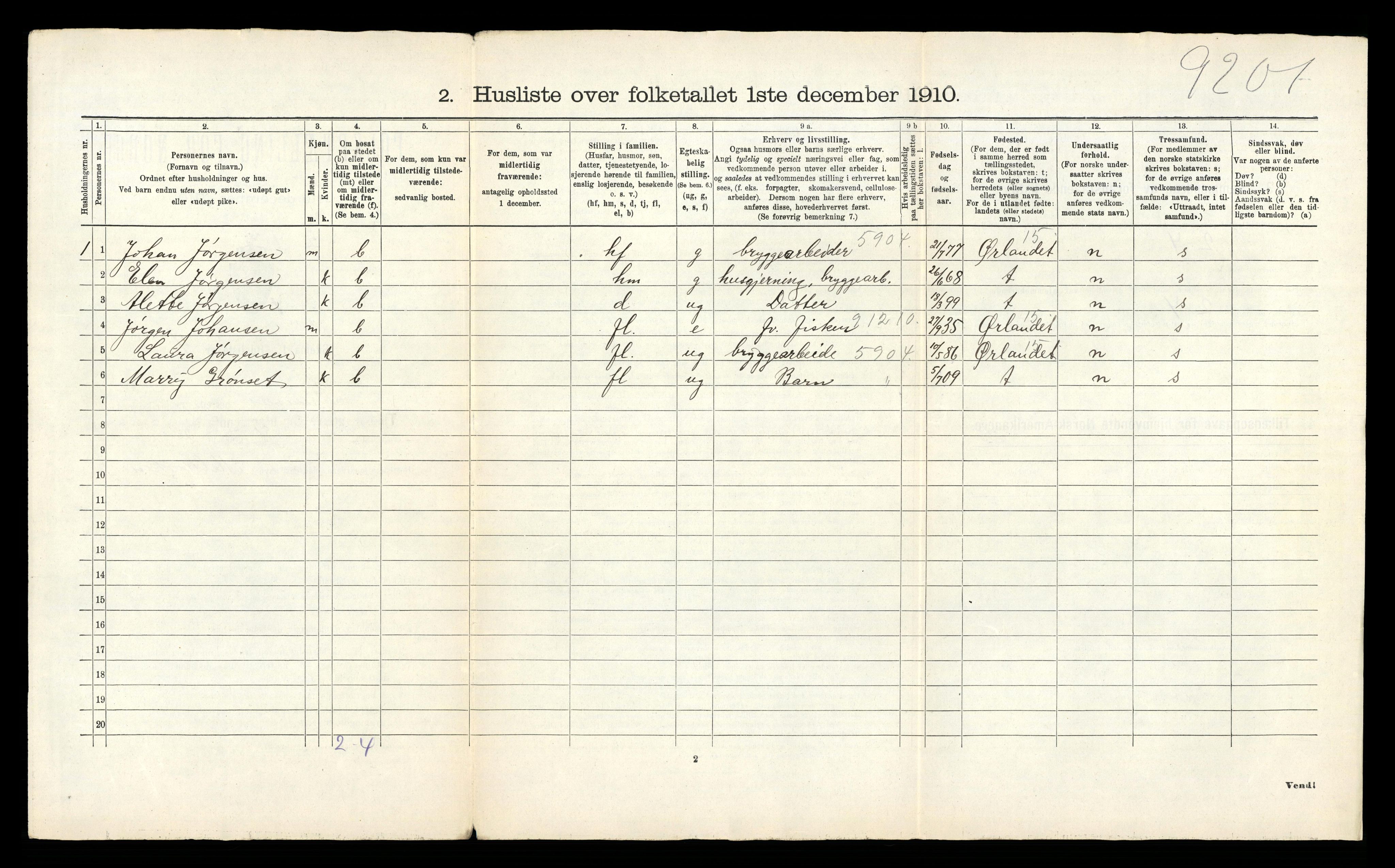 RA, 1910 census for Bremsnes, 1910, p. 41