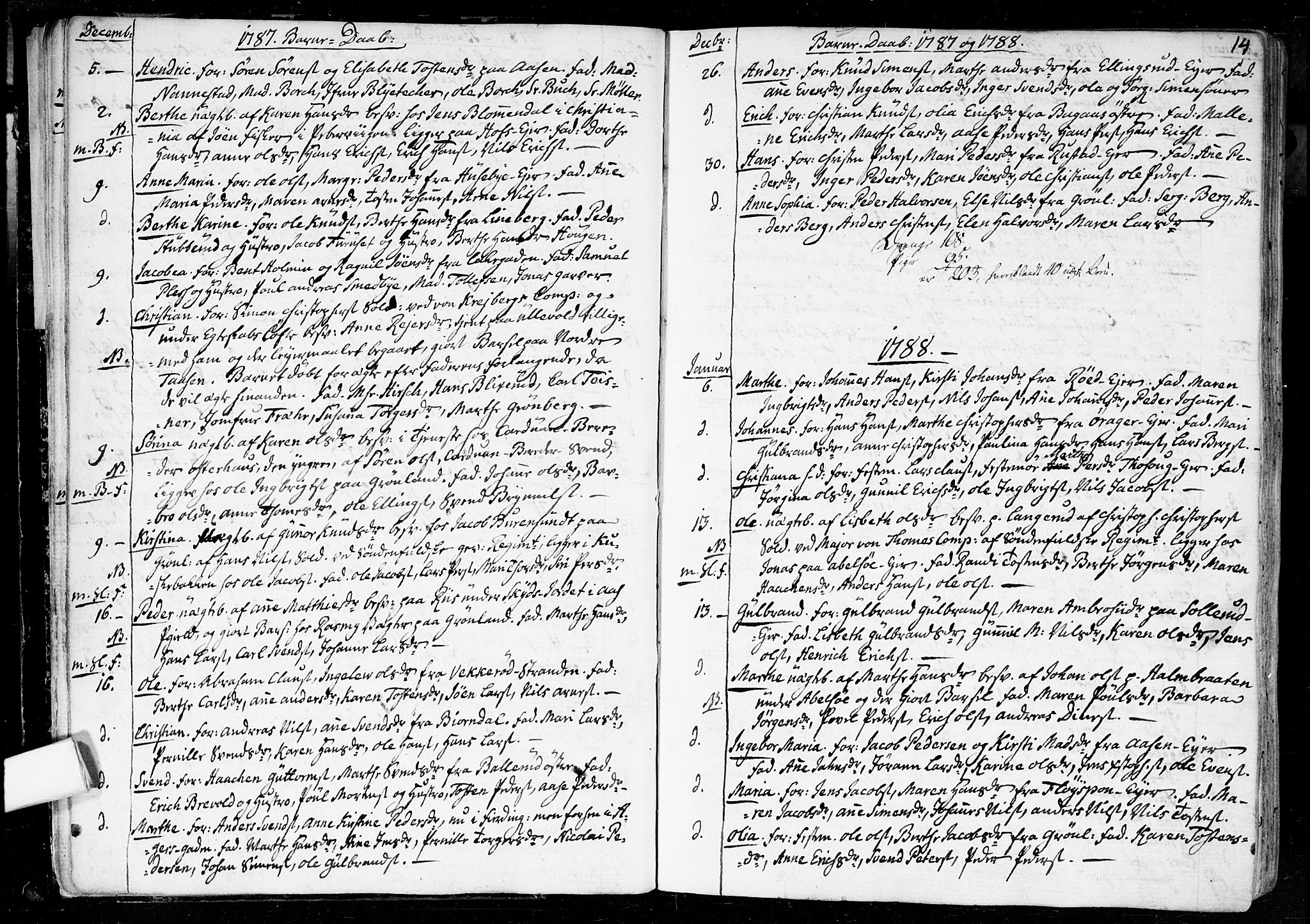 Aker prestekontor kirkebøker, SAO/A-10861/F/L0010: Parish register (official) no. 10, 1786-1809, p. 14