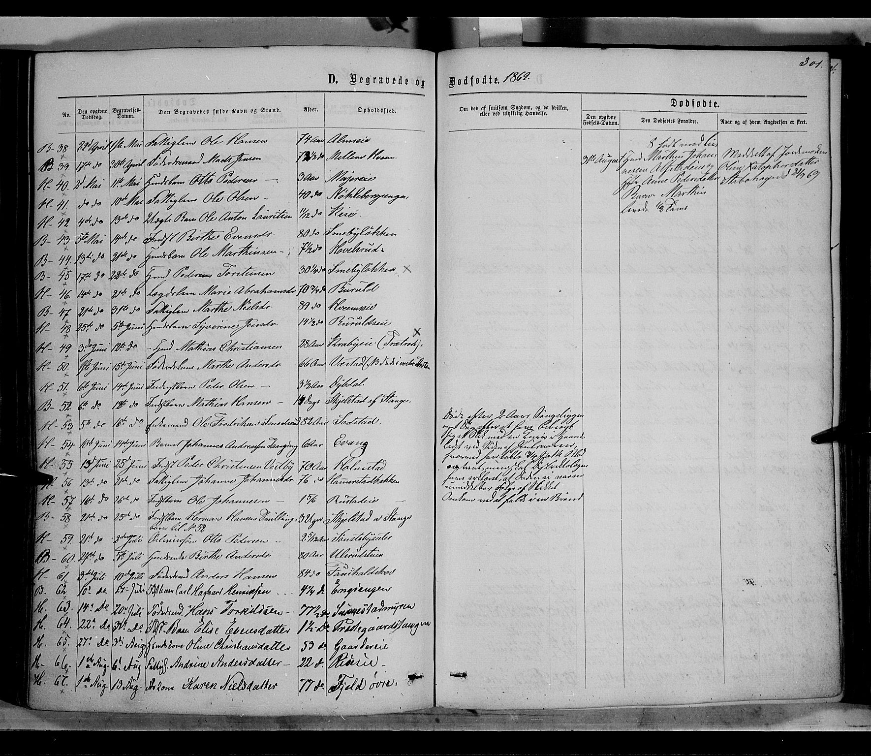 Østre Toten prestekontor, AV/SAH-PREST-104/H/Ha/Haa/L0005: Parish register (official) no. 5, 1866-1877, p. 301