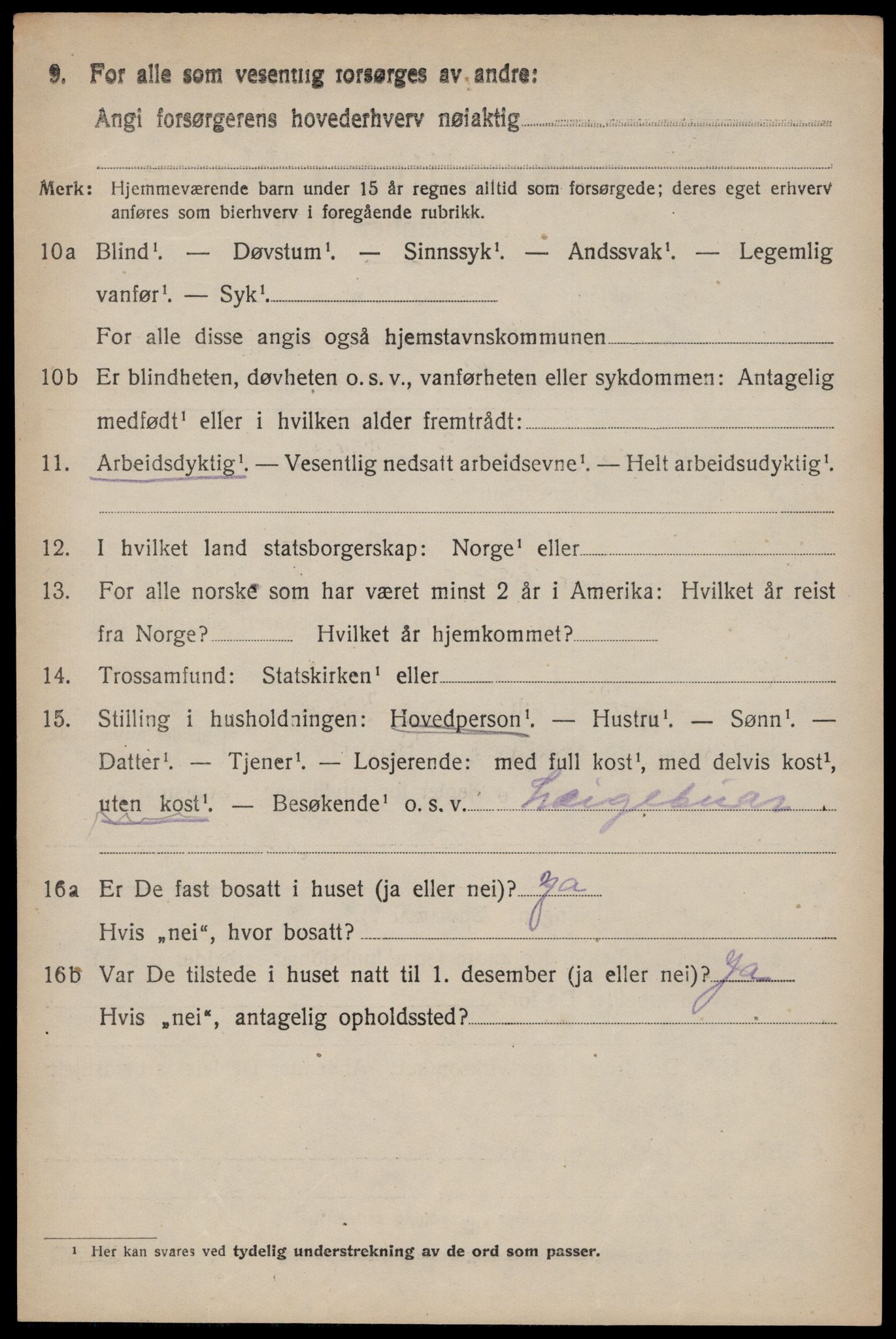 SAKO, 1920 census for Rauland, 1920, p. 2081