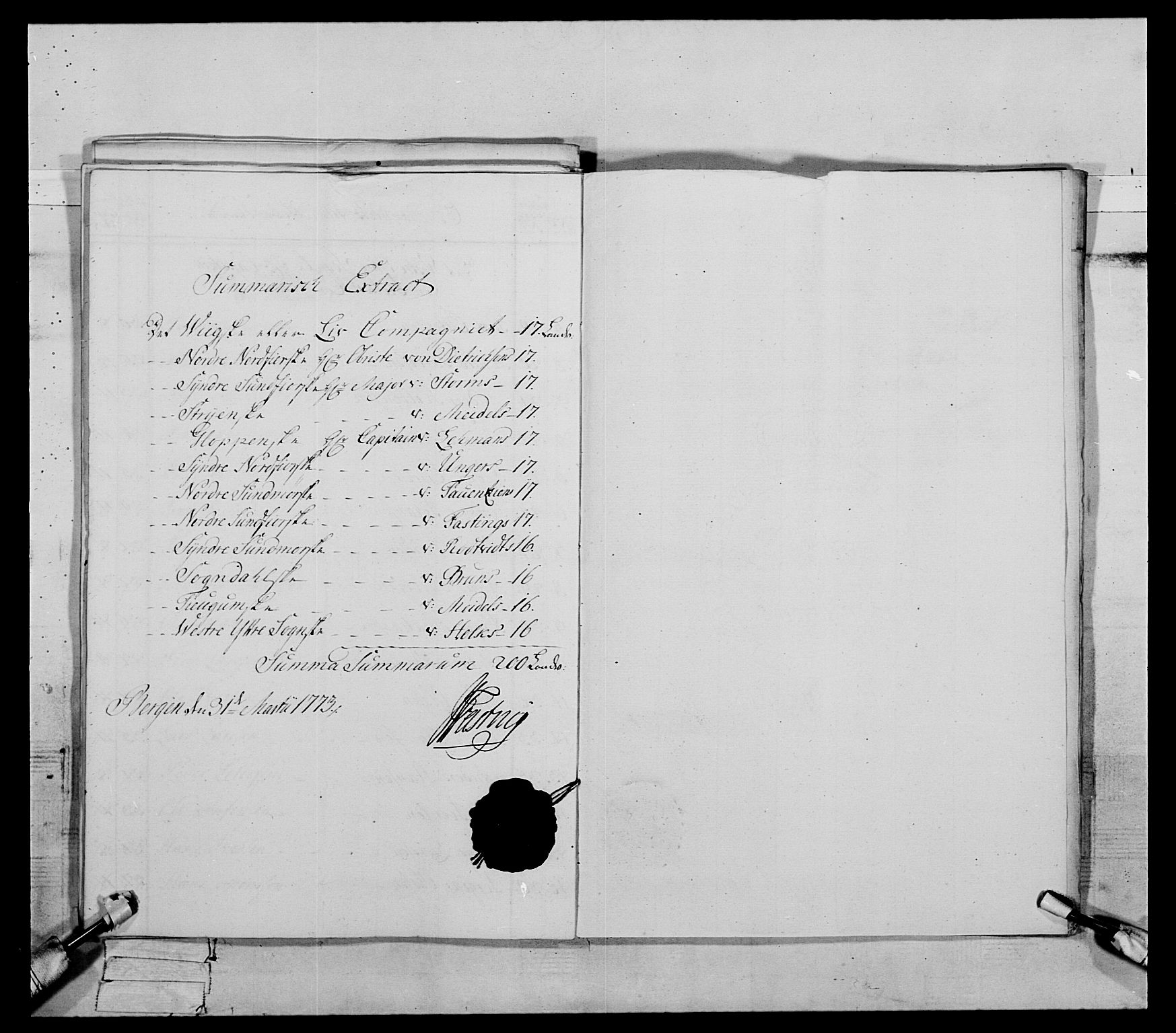 Generalitets- og kommissariatskollegiet, Det kongelige norske kommissariatskollegium, RA/EA-5420/E/Eh/L0089: 1. Bergenhusiske nasjonale infanteriregiment, 1769-1773, p. 349