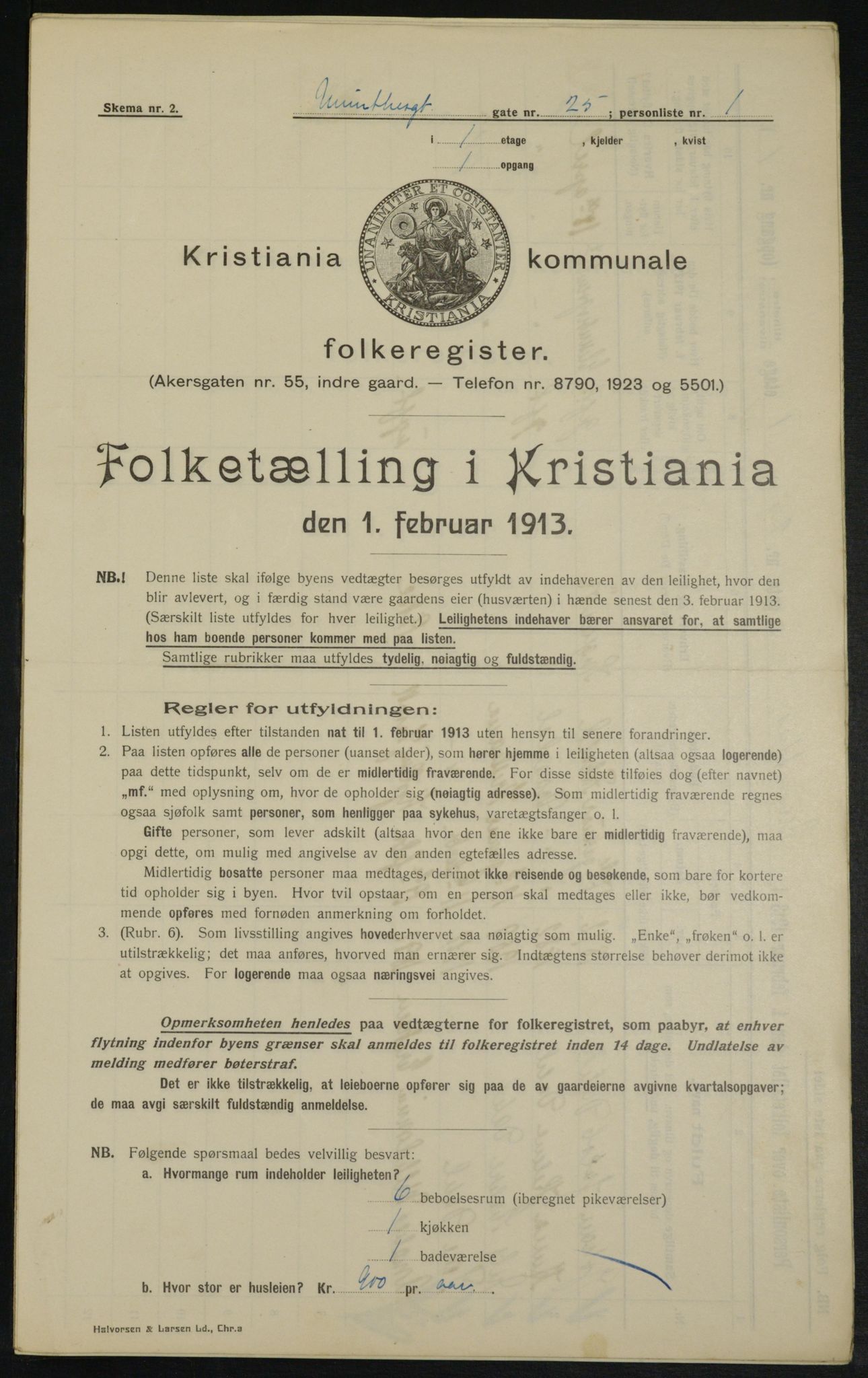 OBA, Municipal Census 1913 for Kristiania, 1913, p. 68066