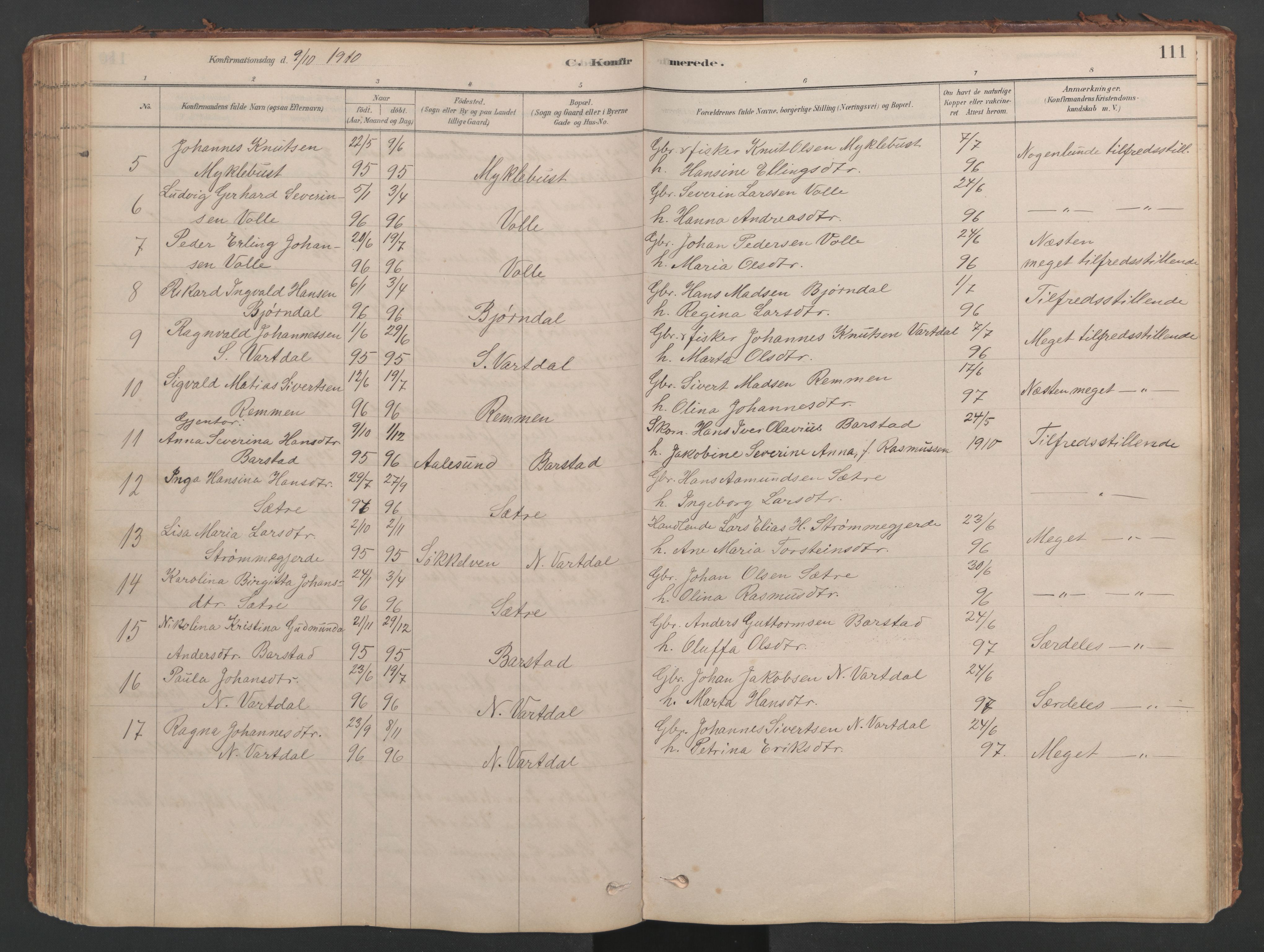 Ministerialprotokoller, klokkerbøker og fødselsregistre - Møre og Romsdal, SAT/A-1454/514/L0201: Parish register (copy) no. 514C01, 1878-1919, p. 111