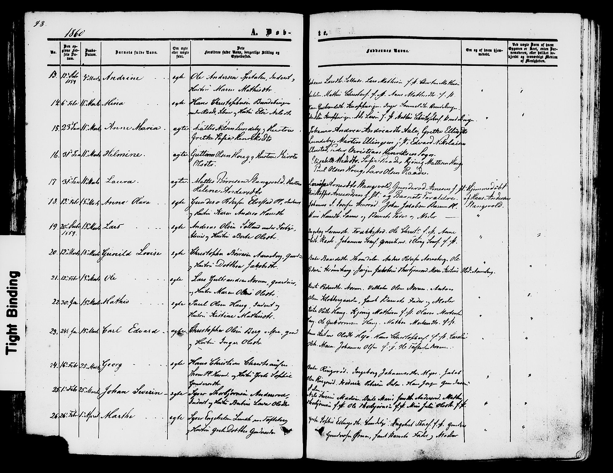 Råde prestekontor kirkebøker, AV/SAO-A-2009/F/Fa/L0006: Parish register (official) no. 6, 1854-1877, p. 48