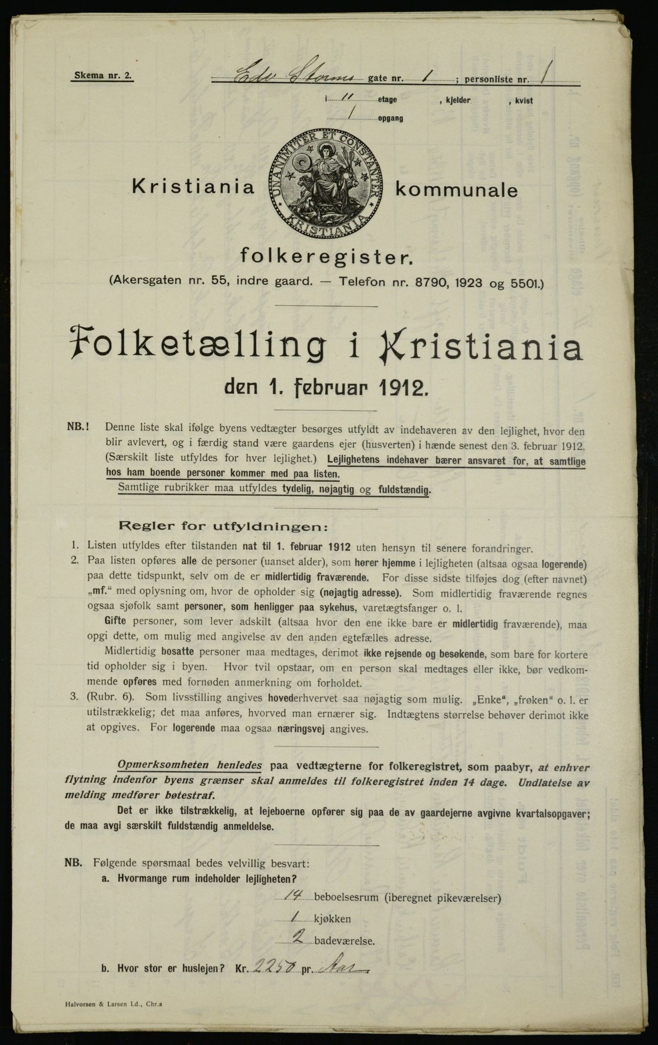 OBA, Municipal Census 1912 for Kristiania, 1912, p. 18625