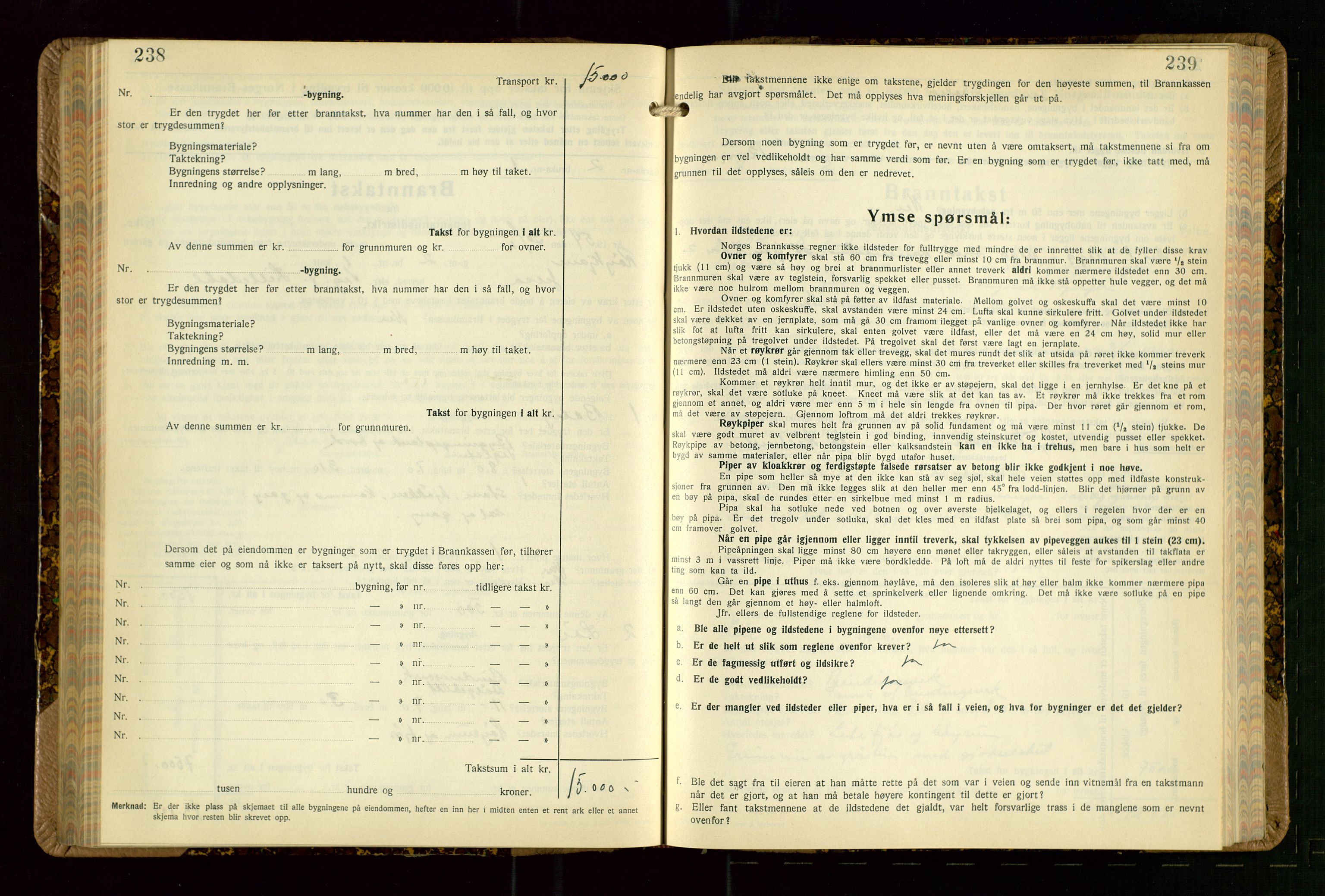 Jelsa lensmannskontor, AV/SAST-A-100360/Gob/L0003: "Branntakstprotokoll", 1942-1955, p. 238-239