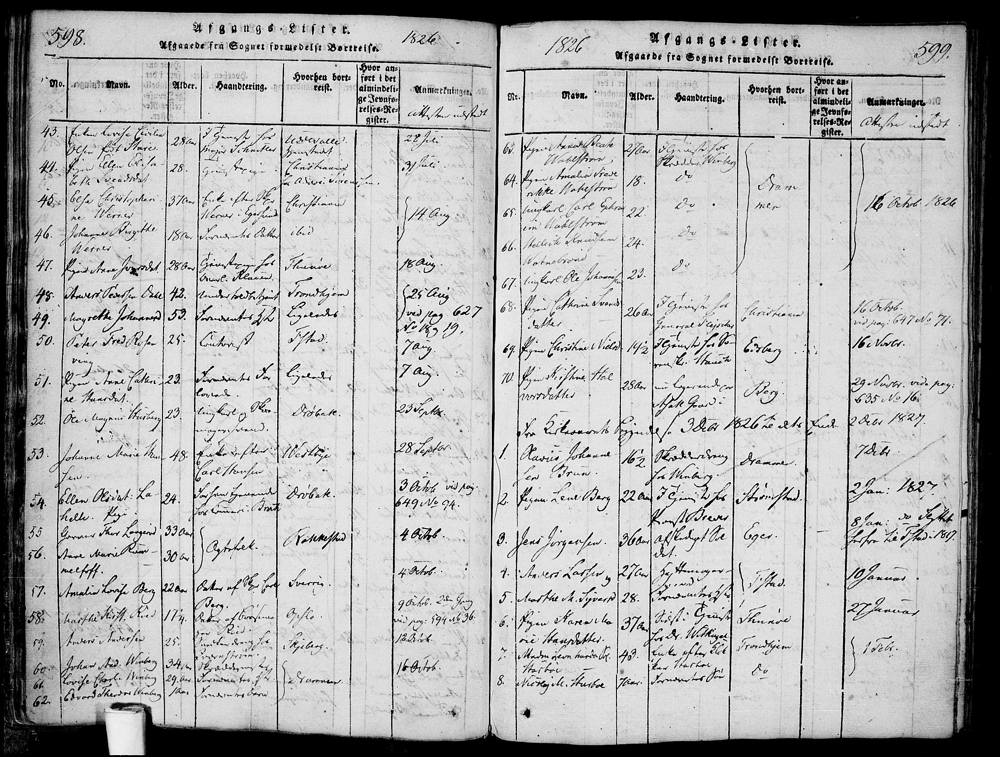 Halden prestekontor Kirkebøker, AV/SAO-A-10909/F/Fa/L0003: Parish register (official) no. I 3, 1815-1834, p. 598-599