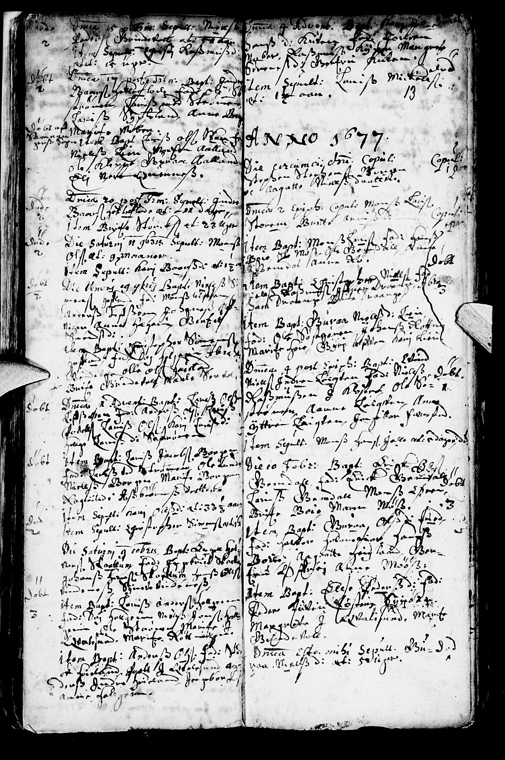 Os sokneprestembete, SAB/A-99929: Parish register (official) no. A 1, 1669-1722, p. 13