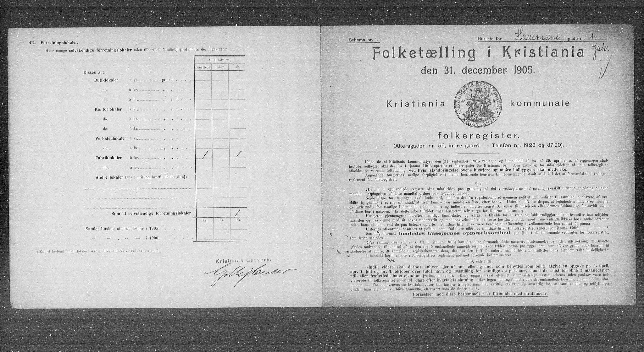 OBA, Municipal Census 1905 for Kristiania, 1905, p. 18281