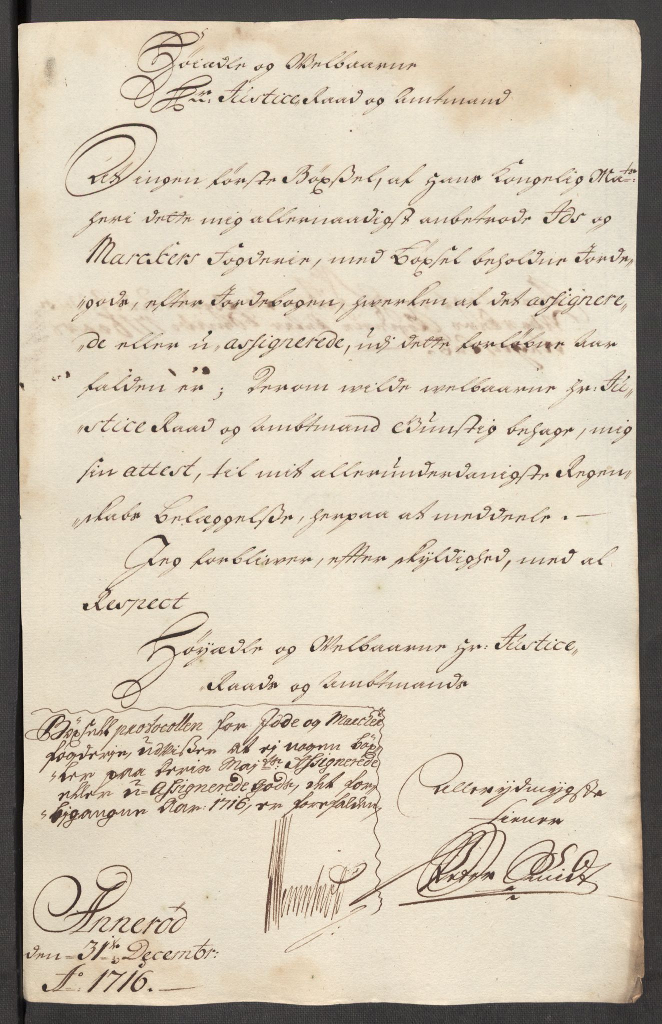 Rentekammeret inntil 1814, Reviderte regnskaper, Fogderegnskap, AV/RA-EA-4092/R01/L0023: Fogderegnskap Idd og Marker, 1715-1716, p. 295