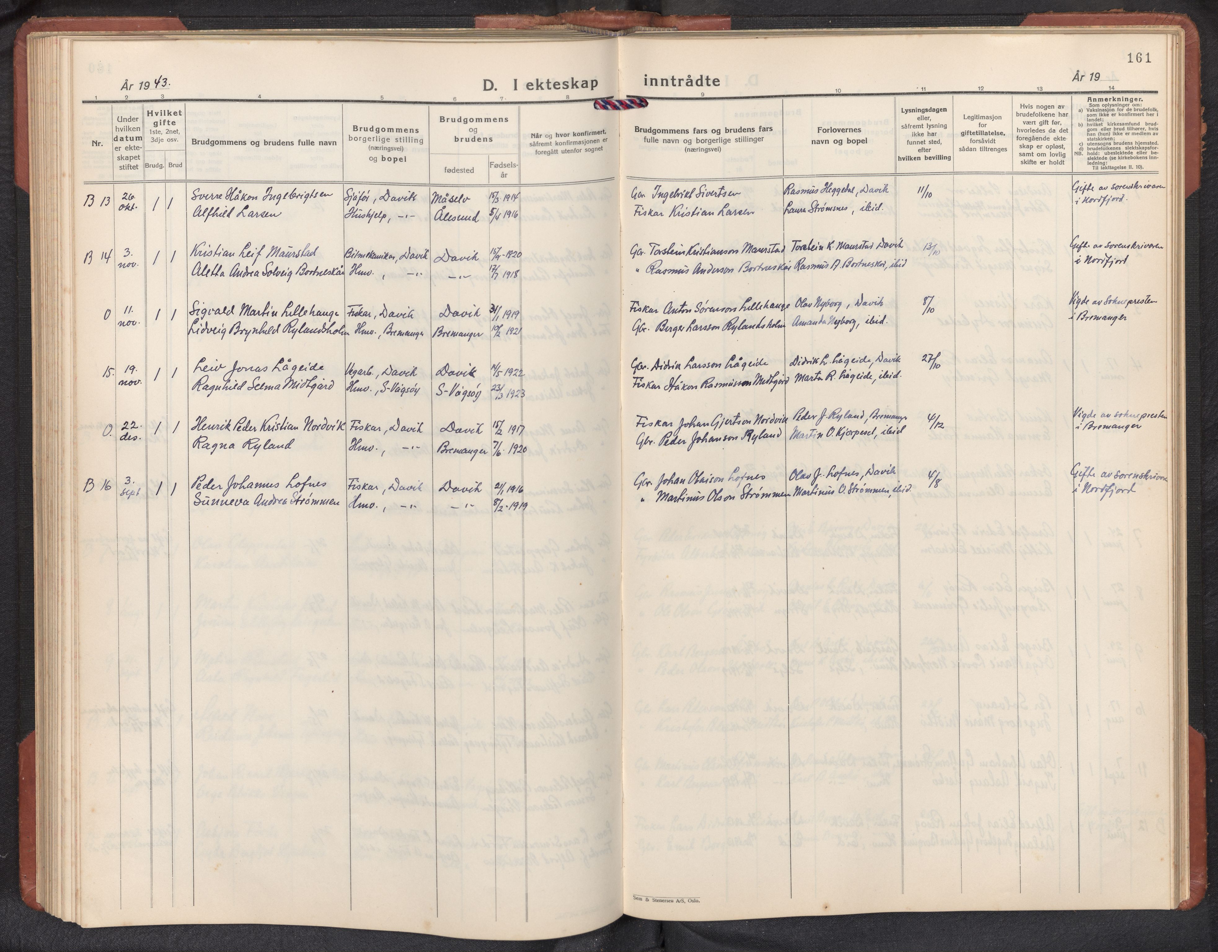 Davik sokneprestembete, AV/SAB-A-79701/H/Hab/Habc/L0004: Parish register (copy) no. C 4, 1930-1952, p. 160b-161a