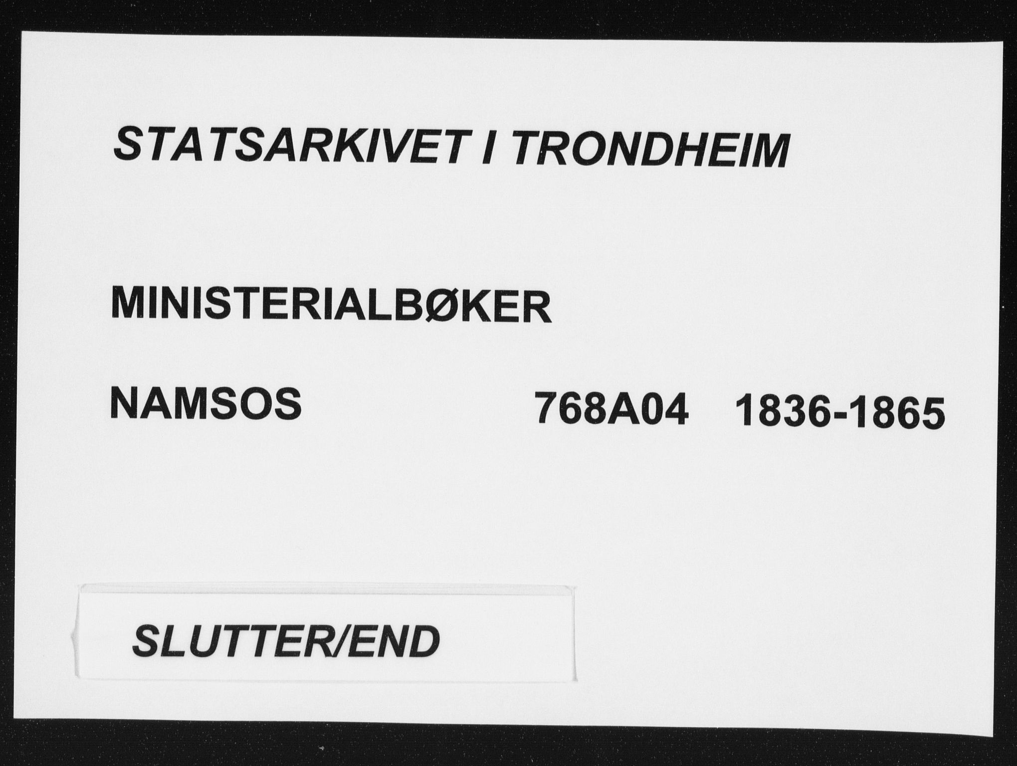 Ministerialprotokoller, klokkerbøker og fødselsregistre - Nord-Trøndelag, AV/SAT-A-1458/768/L0569: Parish register (official) no. 768A04, 1836-1865