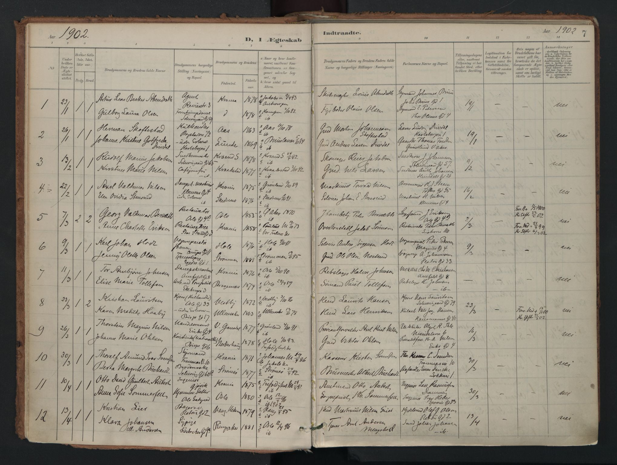Gamlebyen prestekontor Kirkebøker, AV/SAO-A-10884/F/Fa/L0011: Parish register (official) no. 11, 1901-1939, p. 7