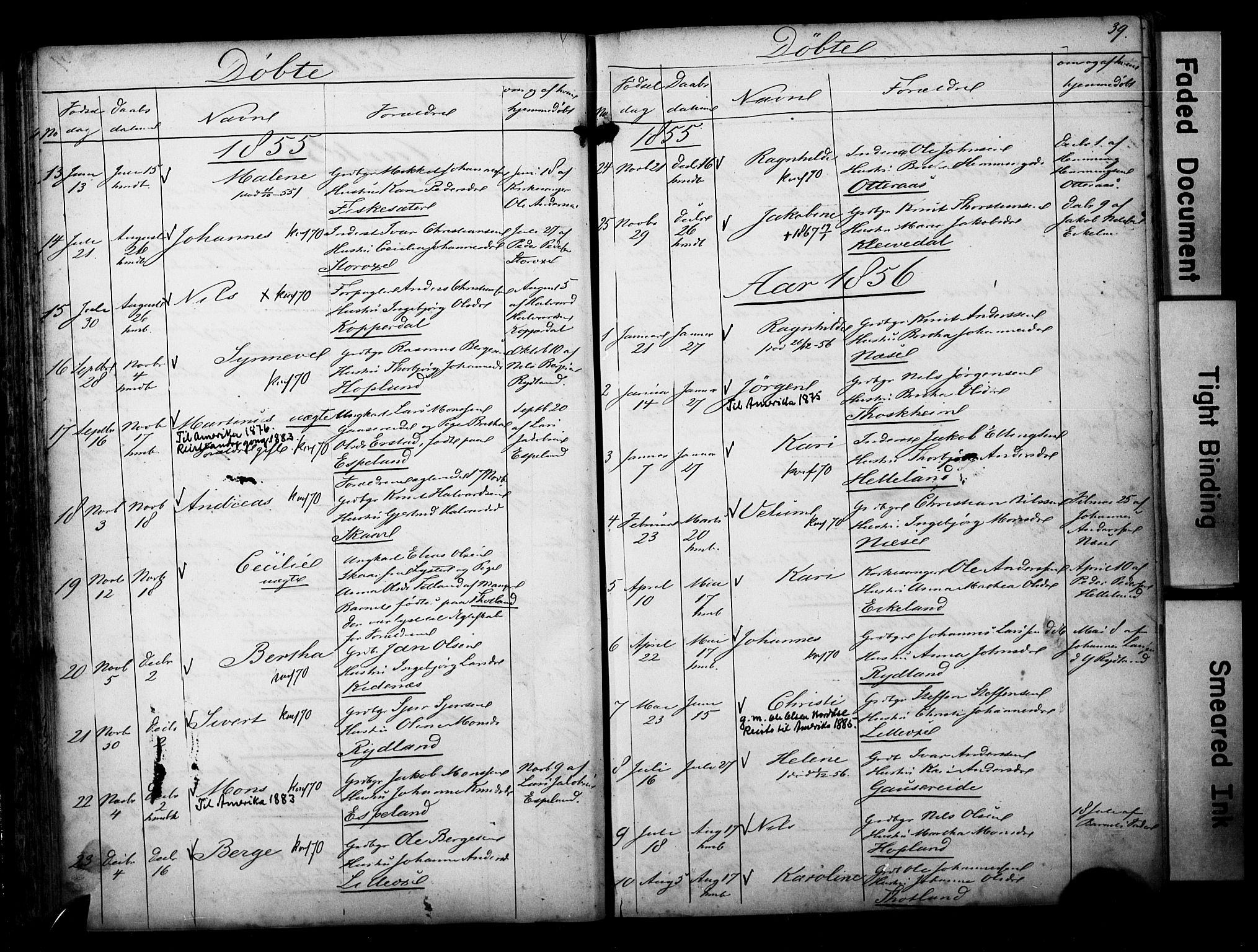 Alversund Sokneprestembete, SAB/A-73901/H/Ha/Hab: Parish register (copy) no. D 1, 1800-1870, p. 39