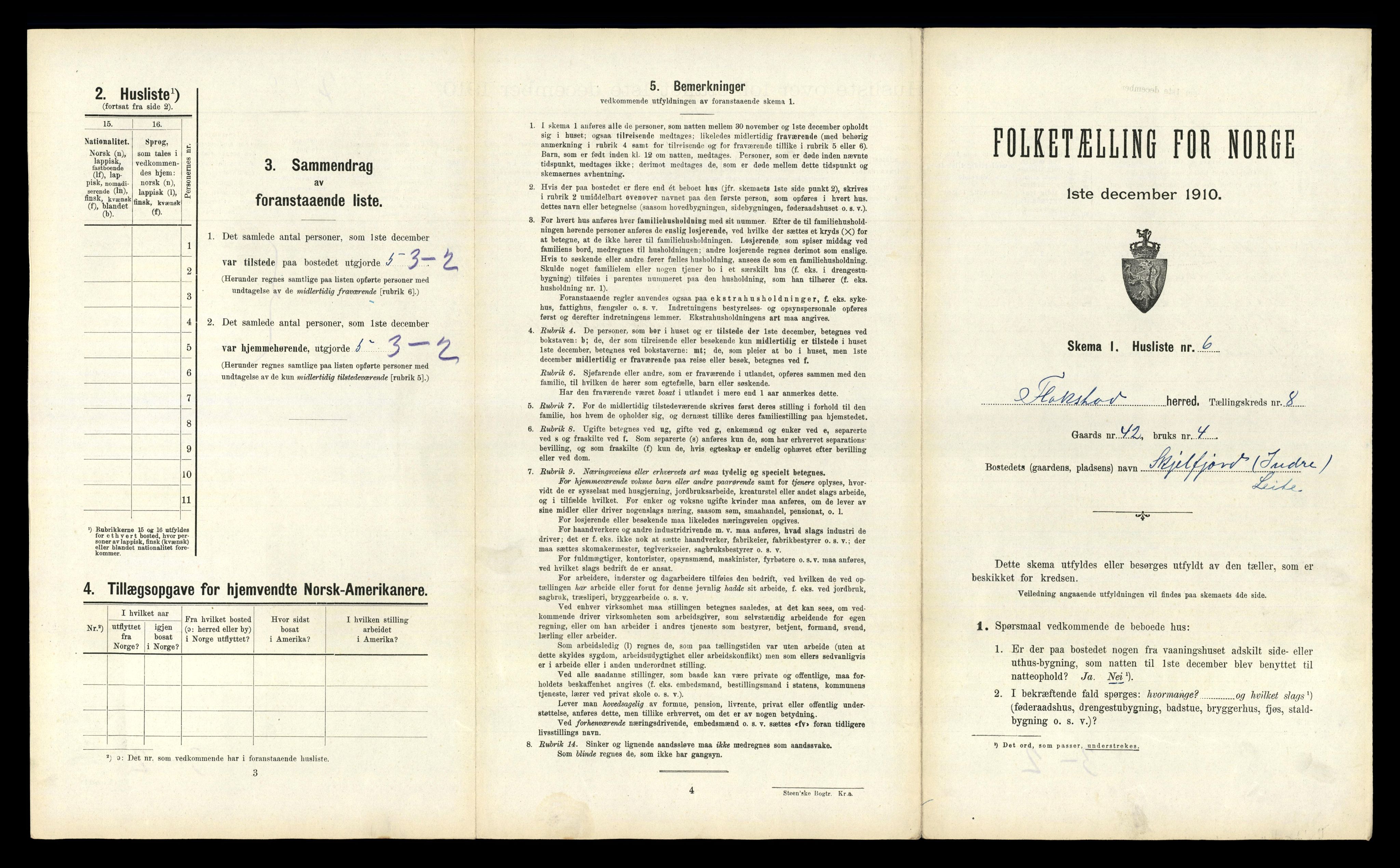 RA, 1910 census for Flakstad, 1910, p. 826