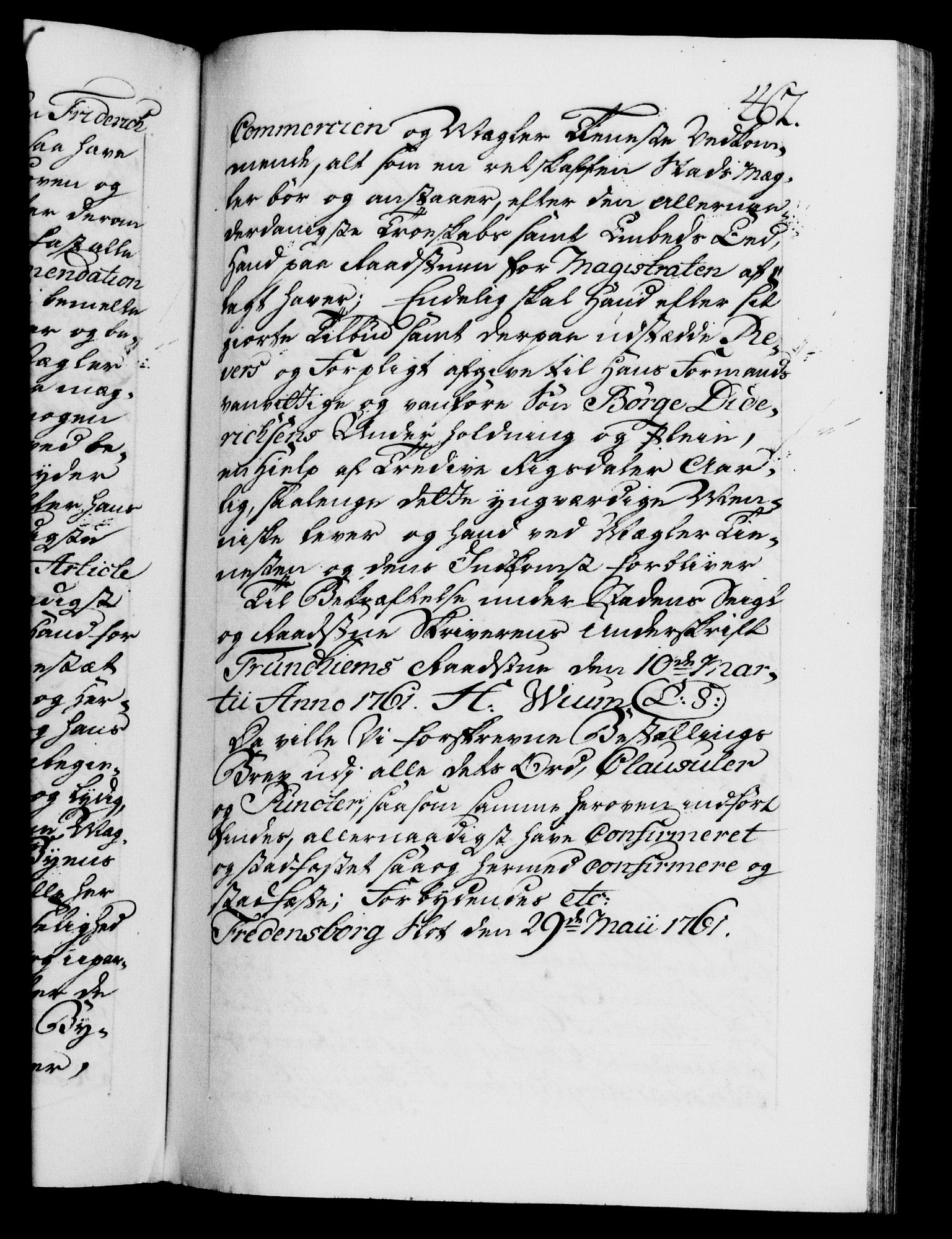 Danske Kanselli 1572-1799, AV/RA-EA-3023/F/Fc/Fca/Fcaa/L0041: Norske registre, 1760-1762, p. 462a