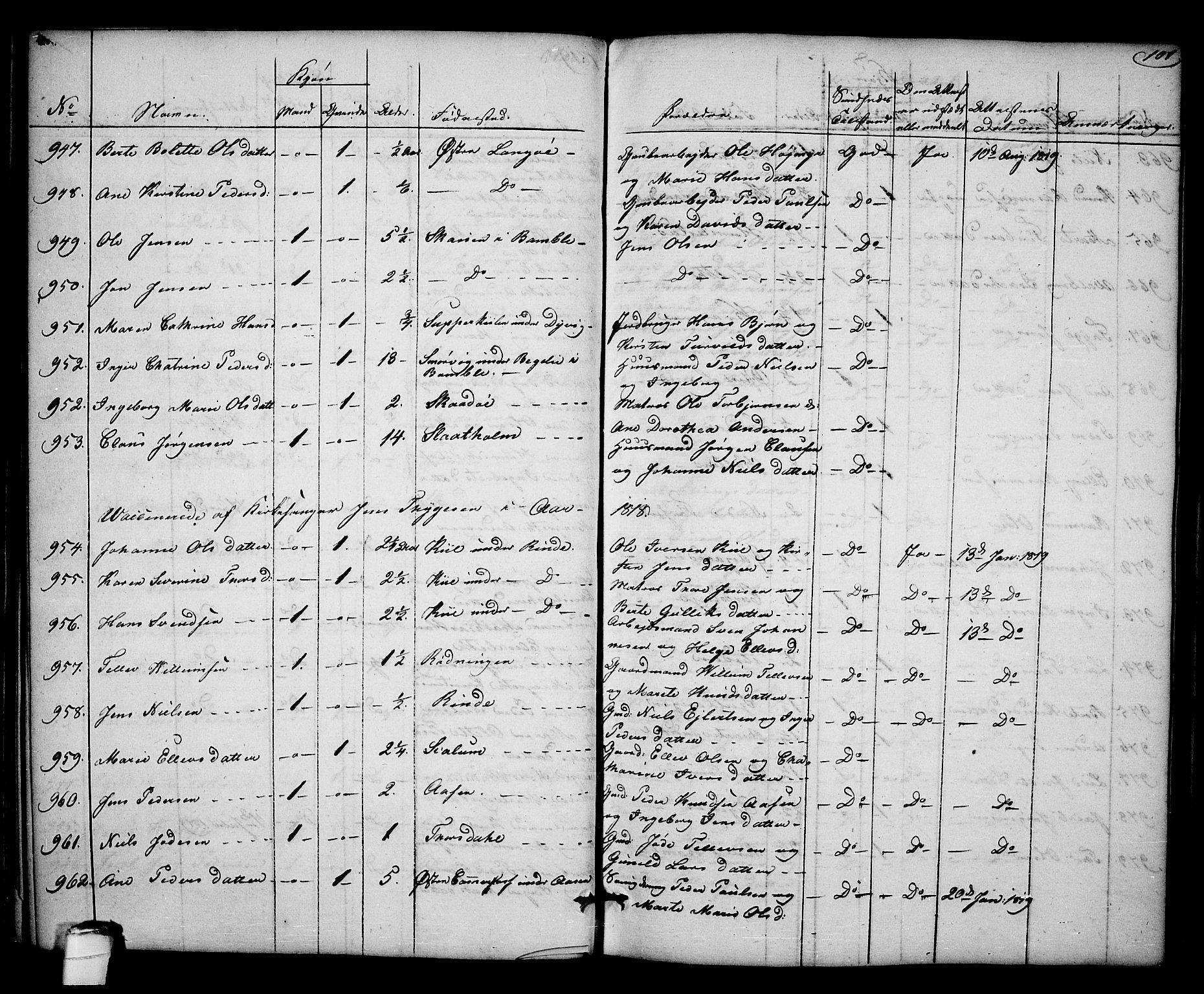 Kragerø kirkebøker, SAKO/A-278/F/Fa/L0003: Parish register (official) no. 3, 1802-1813, p. 101