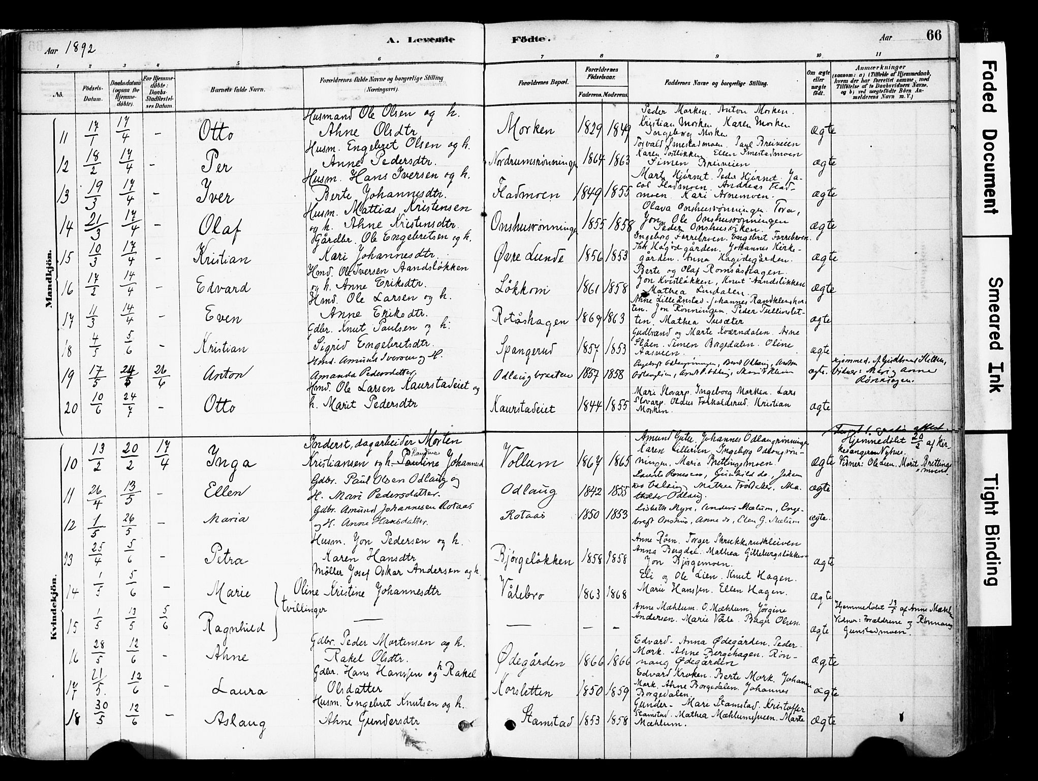 Ringebu prestekontor, AV/SAH-PREST-082/H/Ha/Haa/L0008: Parish register (official) no. 8, 1878-1898, p. 66