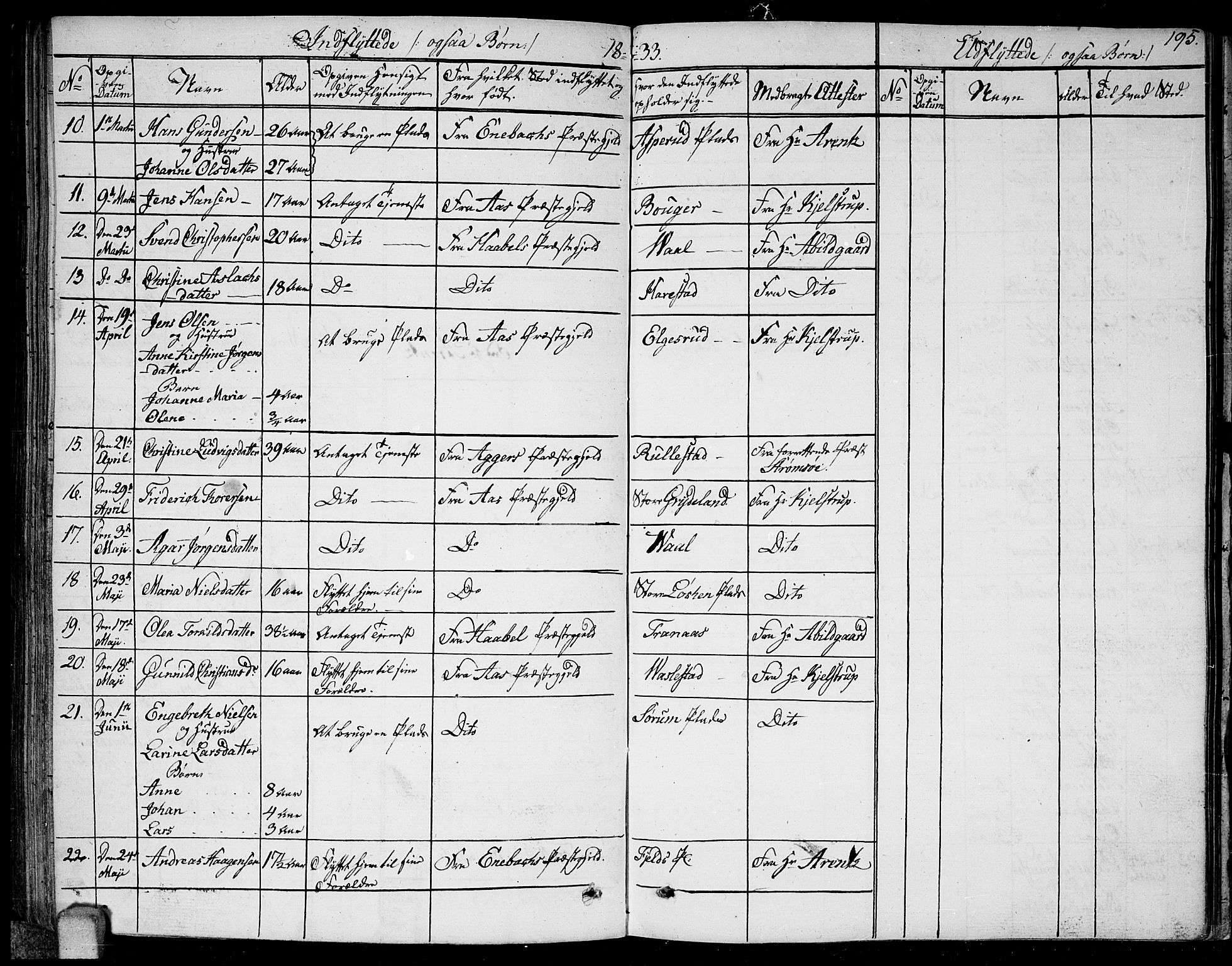 Kråkstad prestekontor Kirkebøker, AV/SAO-A-10125a/F/Fa/L0004: Parish register (official) no. I 4, 1825-1837, p. 195