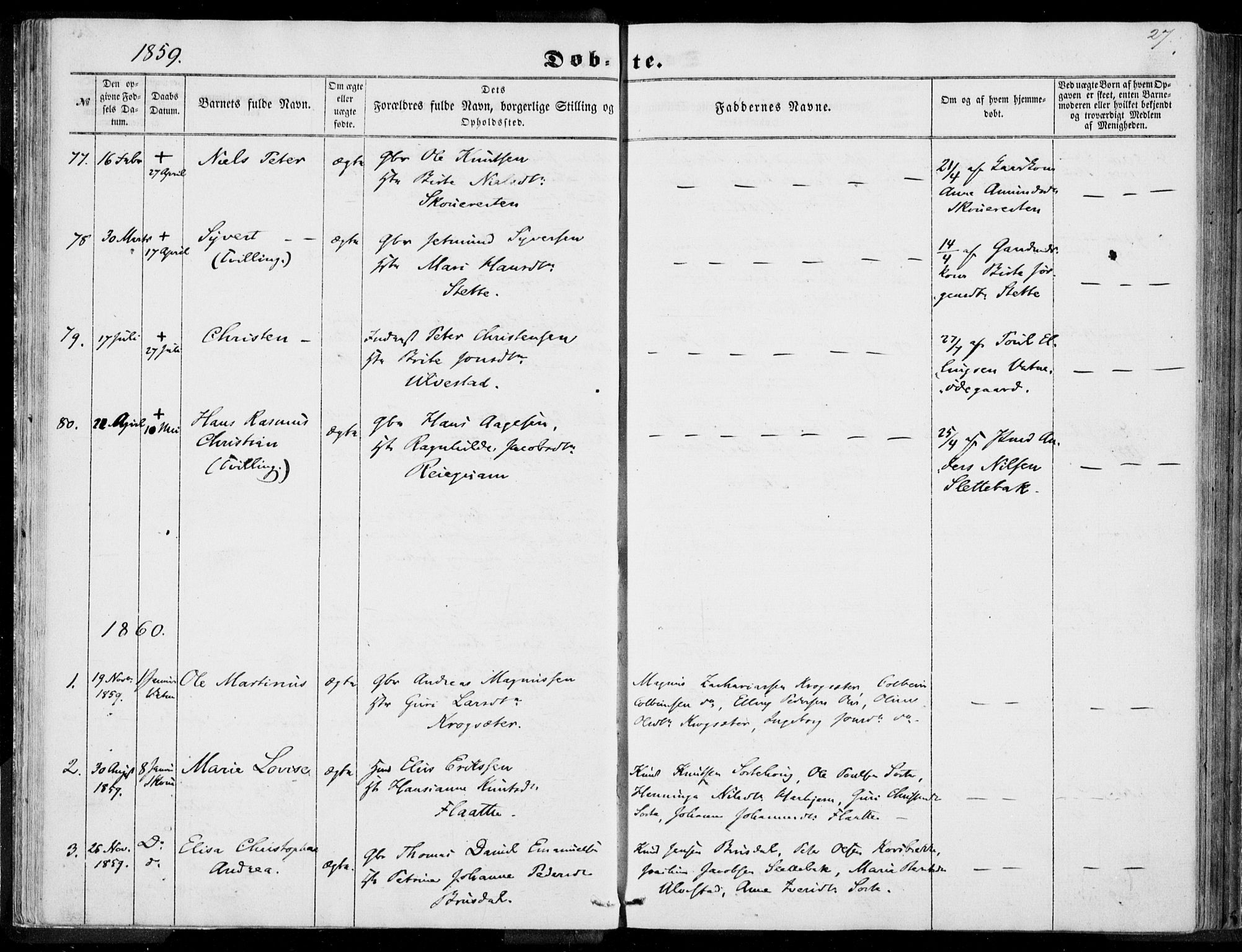 Ministerialprotokoller, klokkerbøker og fødselsregistre - Møre og Romsdal, AV/SAT-A-1454/524/L0354: Parish register (official) no. 524A06, 1857-1863, p. 27