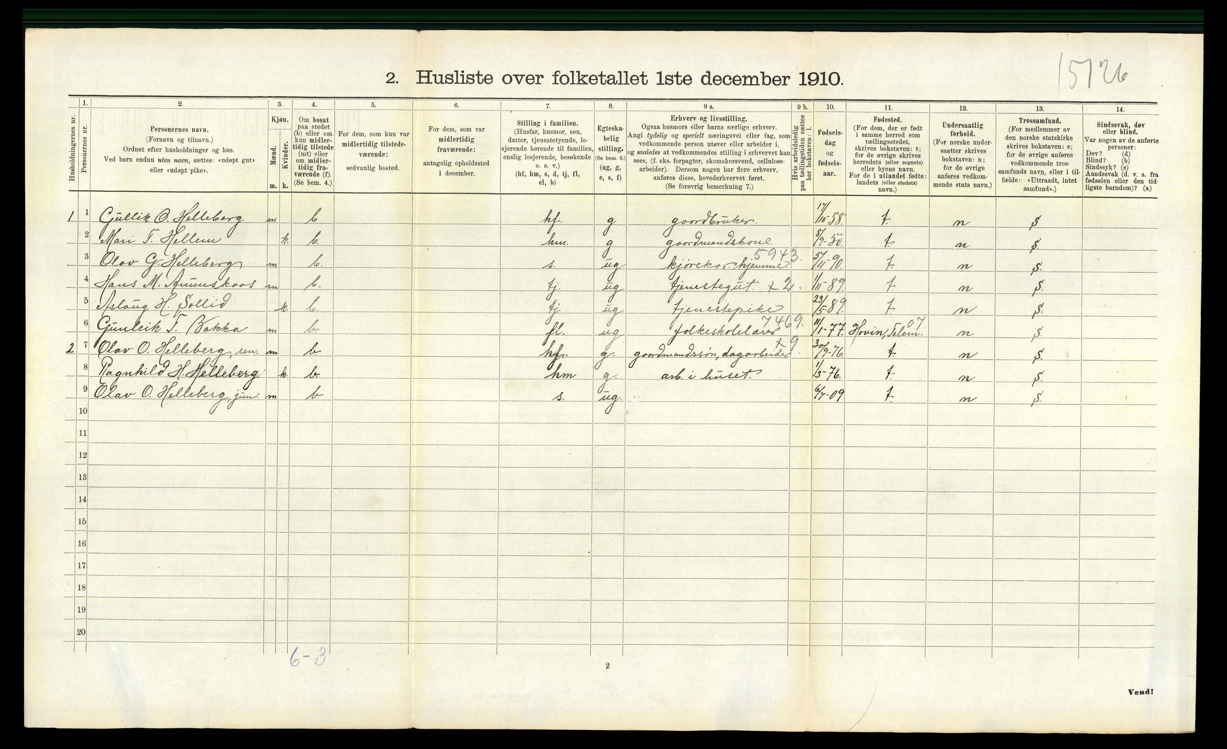 RA, 1910 census for Gransherad, 1910, p. 473