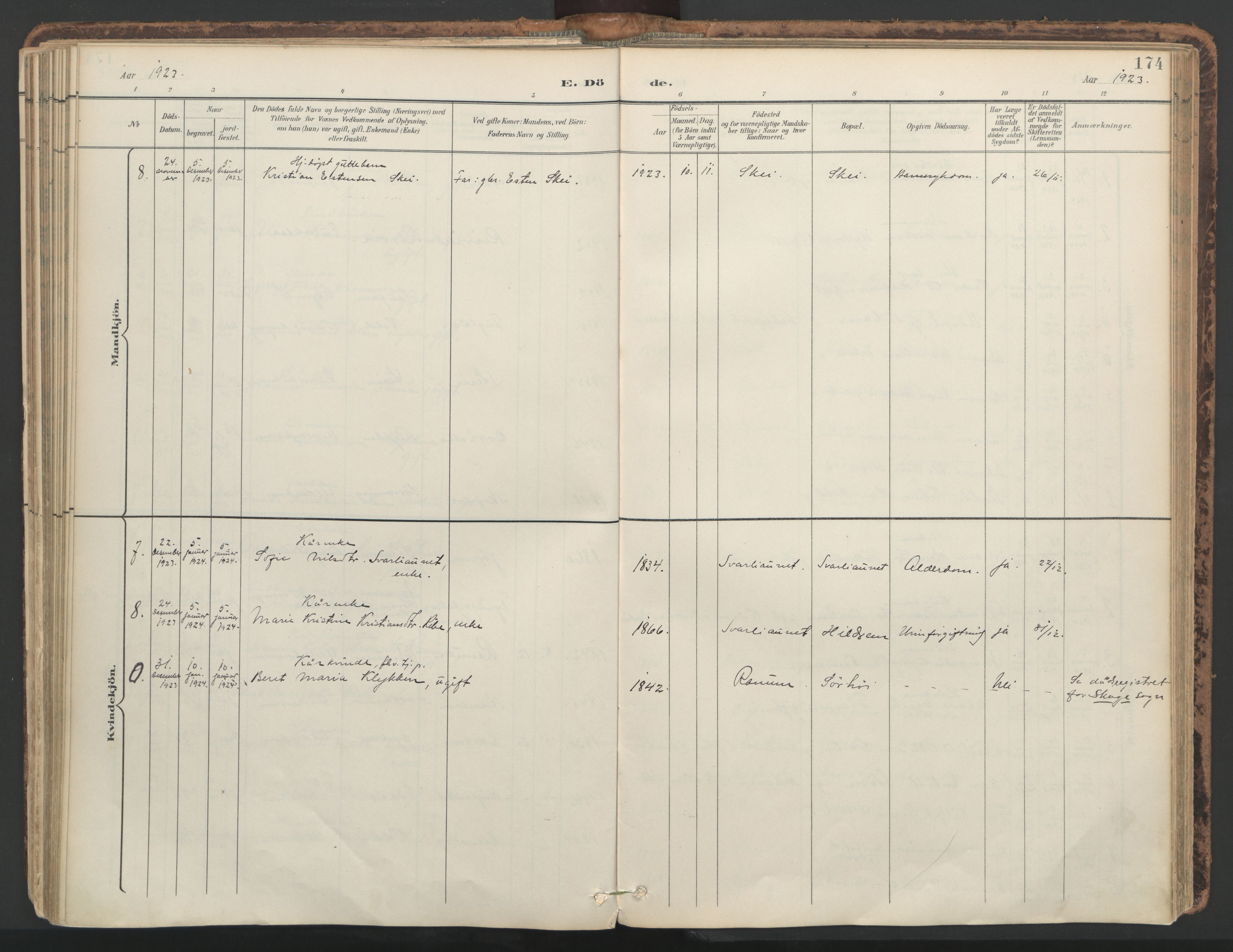 Ministerialprotokoller, klokkerbøker og fødselsregistre - Nord-Trøndelag, AV/SAT-A-1458/764/L0556: Parish register (official) no. 764A11, 1897-1924, p. 174