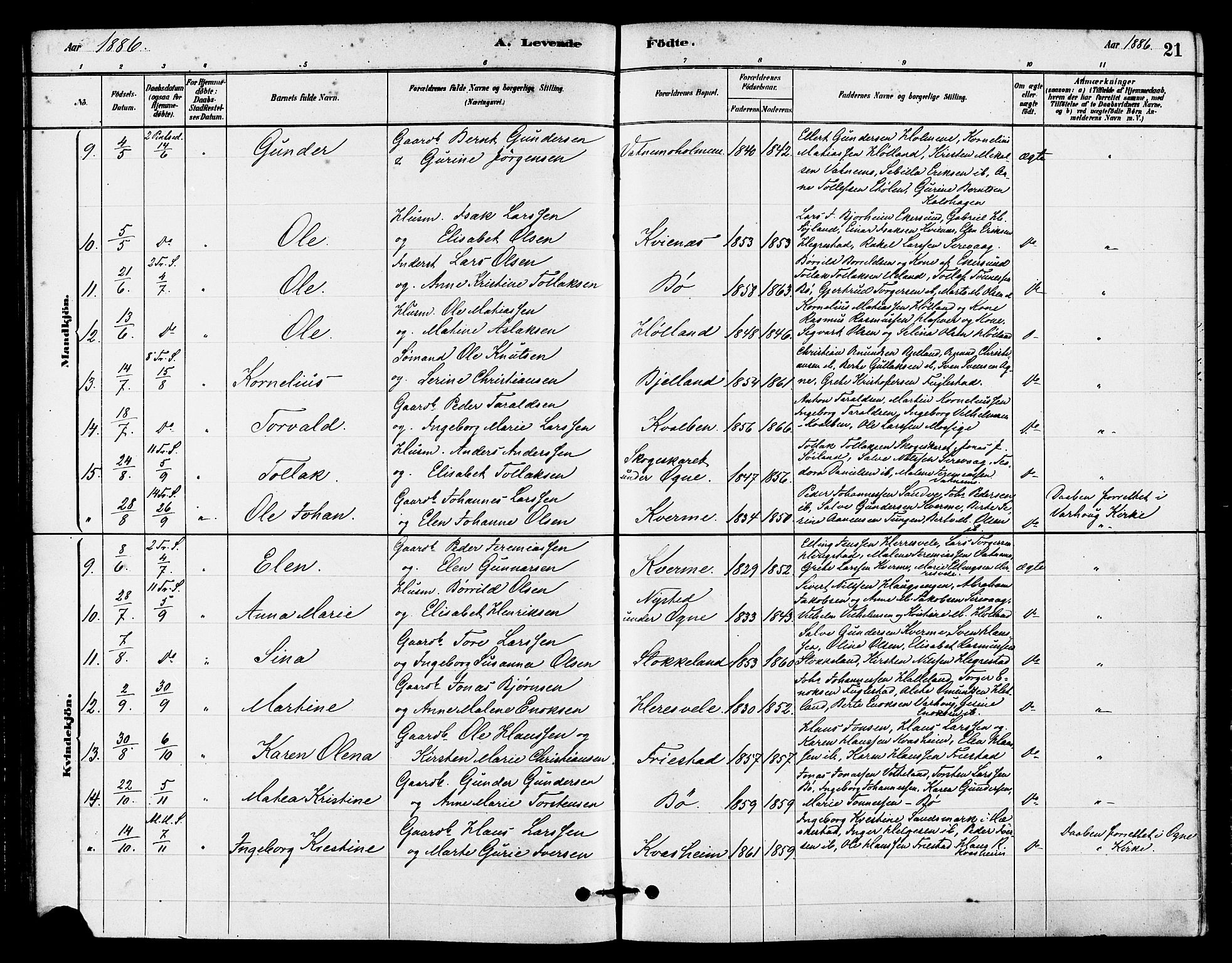 Eigersund sokneprestkontor, AV/SAST-A-101807/S08/L0016: Parish register (official) no. A 16, 1879-1893, p. 21