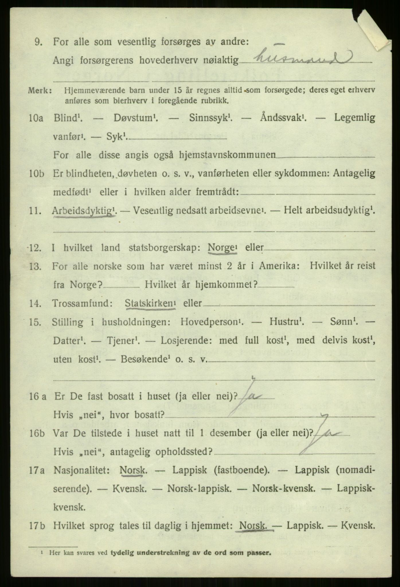 SATØ, 1920 census for Lyngen, 1920, p. 6745