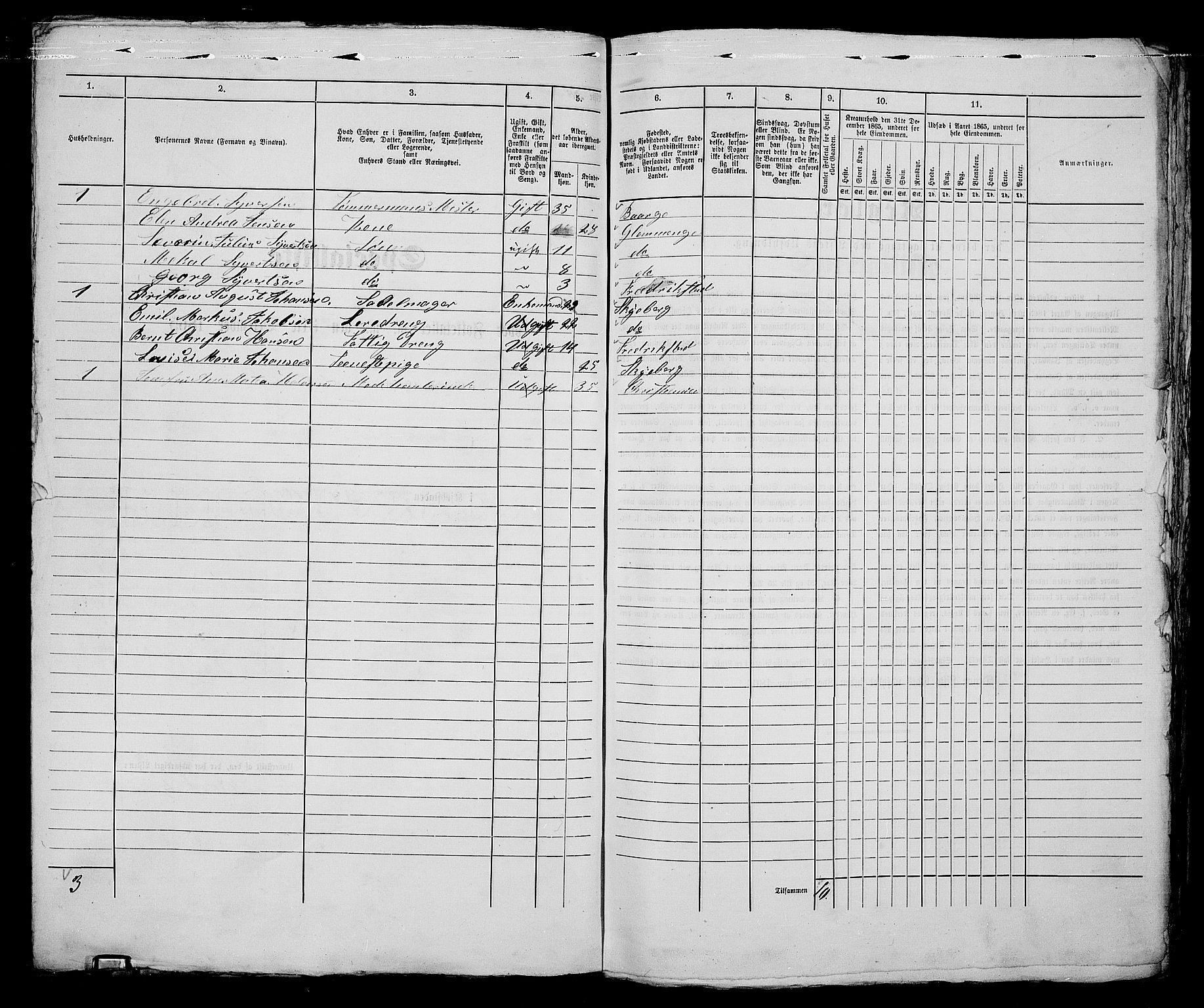 RA, 1865 census for Fredrikstad/Fredrikstad, 1865, p. 302