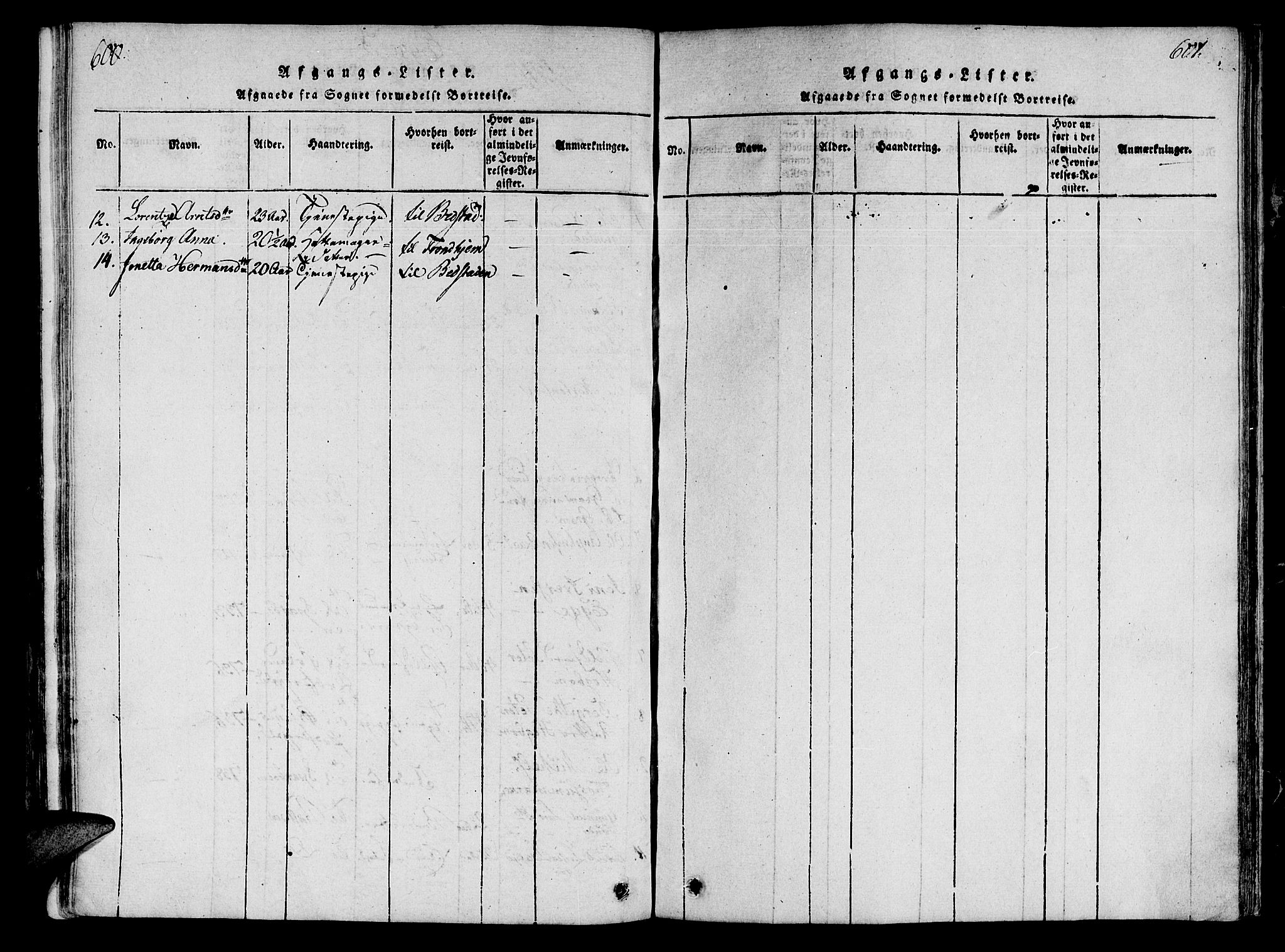 Ministerialprotokoller, klokkerbøker og fødselsregistre - Nord-Trøndelag, AV/SAT-A-1458/746/L0441: Parish register (official) no. 746A03 /3, 1816-1827, p. 600-601