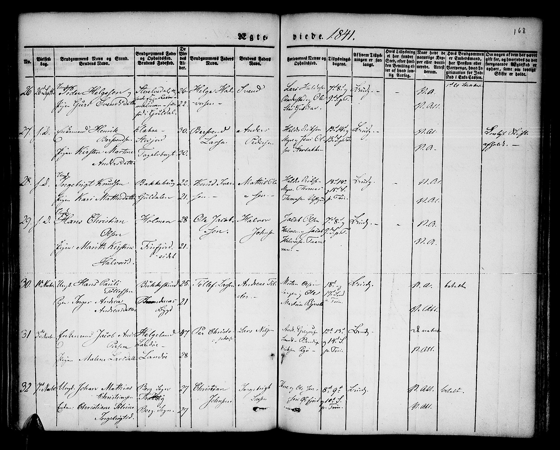 Lenvik sokneprestembete, SATØ/S-1310/H/Ha/Haa/L0004kirke: Parish register (official) no. 4, 1832-1844, p. 168