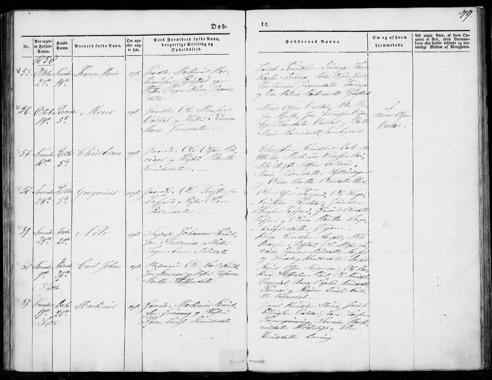 Ministerialprotokoller, klokkerbøker og fødselsregistre - Møre og Romsdal, AV/SAT-A-1454/519/L0249: Parish register (official) no. 519A08, 1846-1868, p. 79