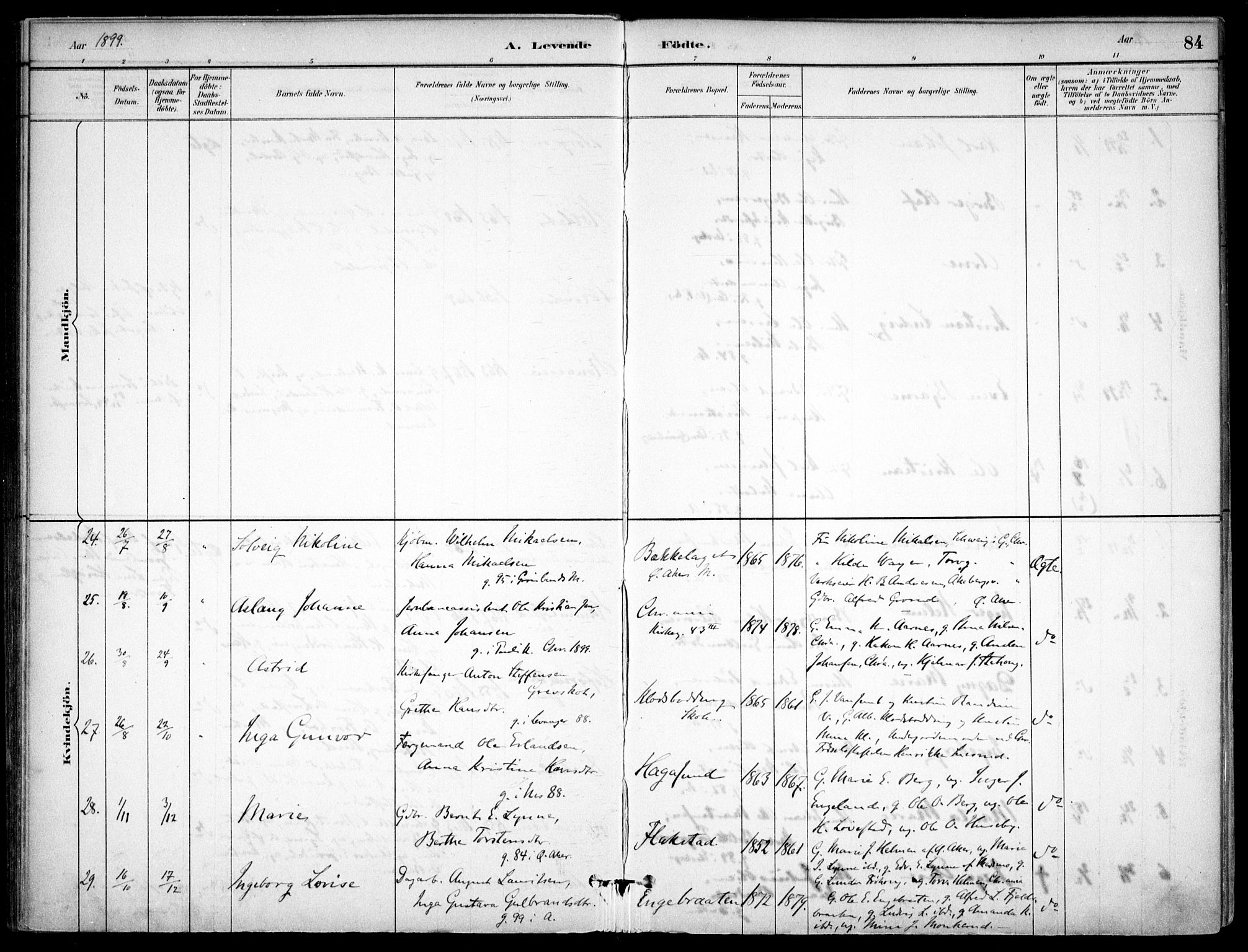 Nes prestekontor Kirkebøker, AV/SAO-A-10410/F/Fc/L0002: Parish register (official) no. IIi 2, 1882-1916, p. 84