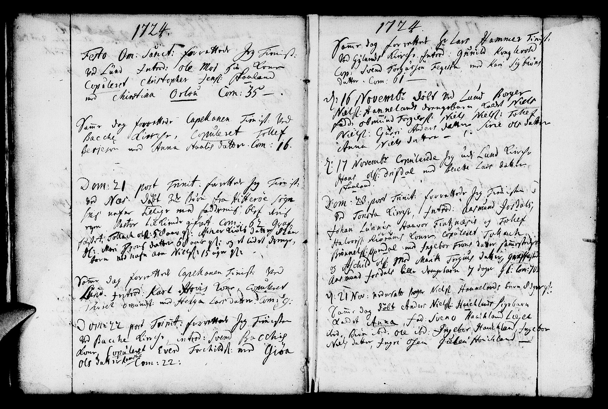 Lund sokneprestkontor, AV/SAST-A-101809/S06/L0001: Parish register (official) no. A 1, 1724-1737