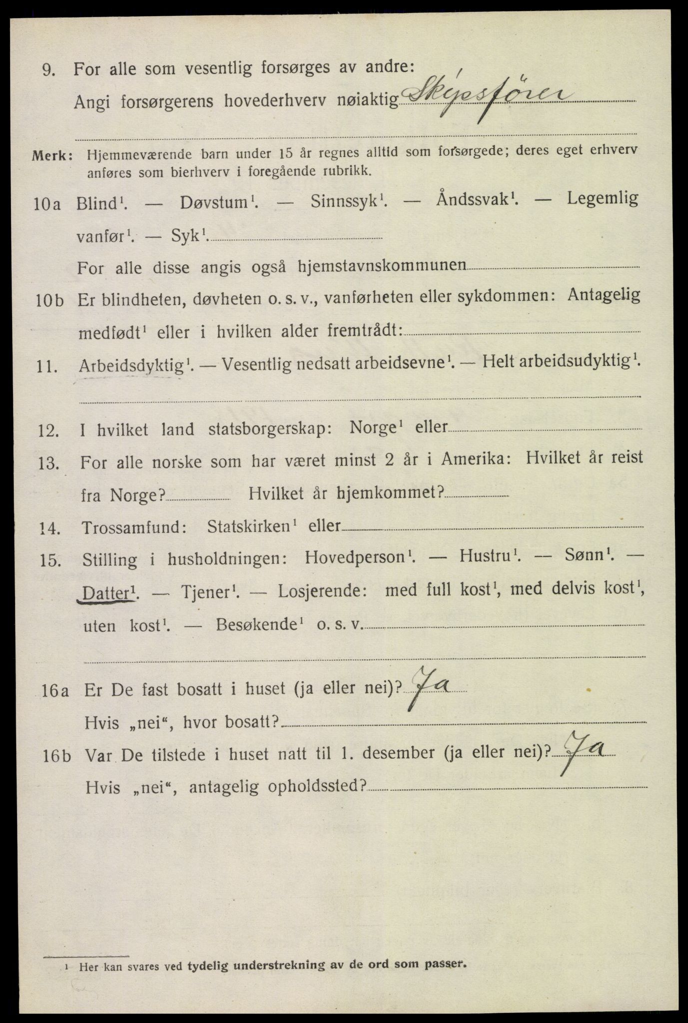 SAK, 1920 census for Fjære, 1920, p. 11206