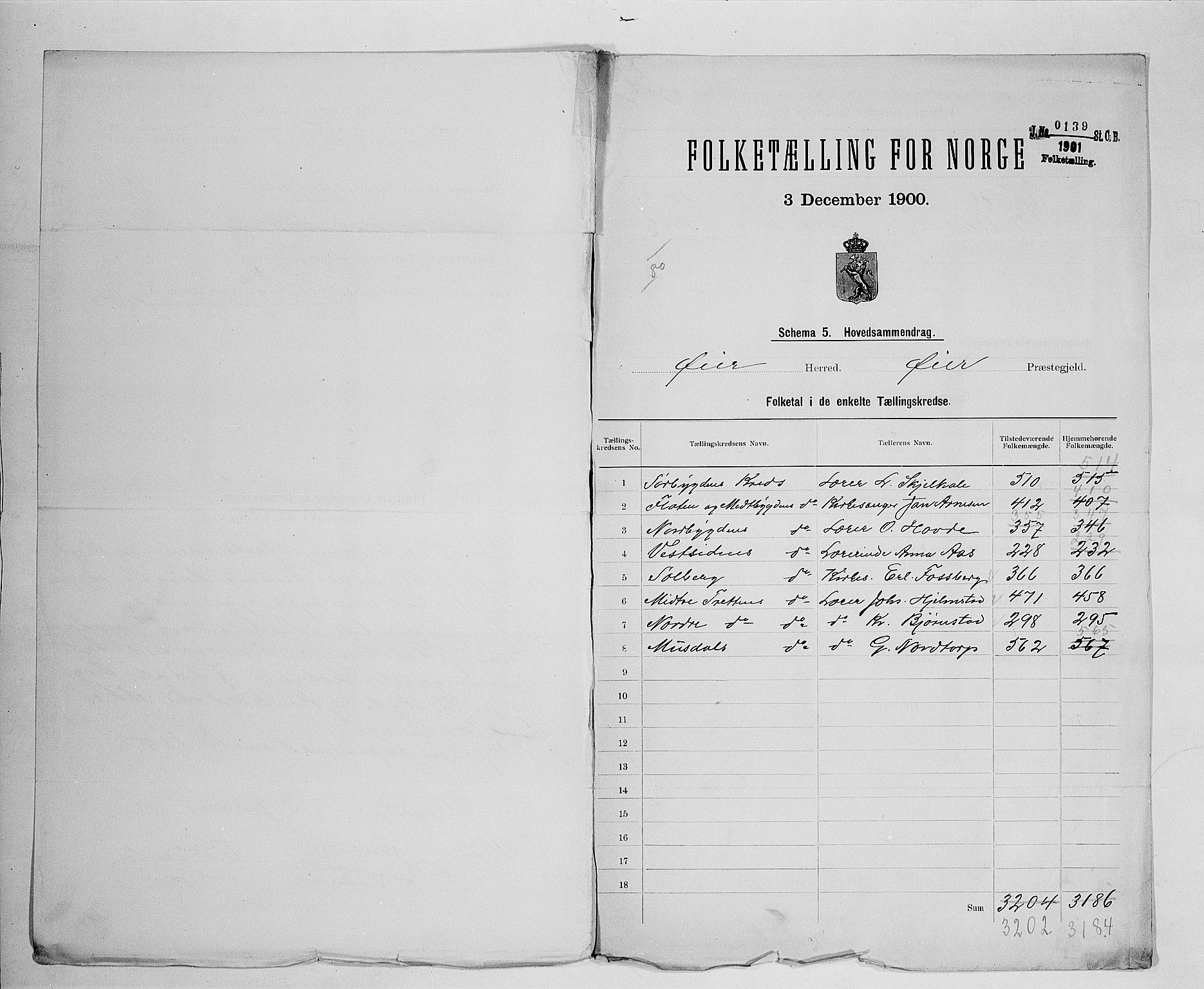 SAH, 1900 census for Øyer, 1900, p. 2