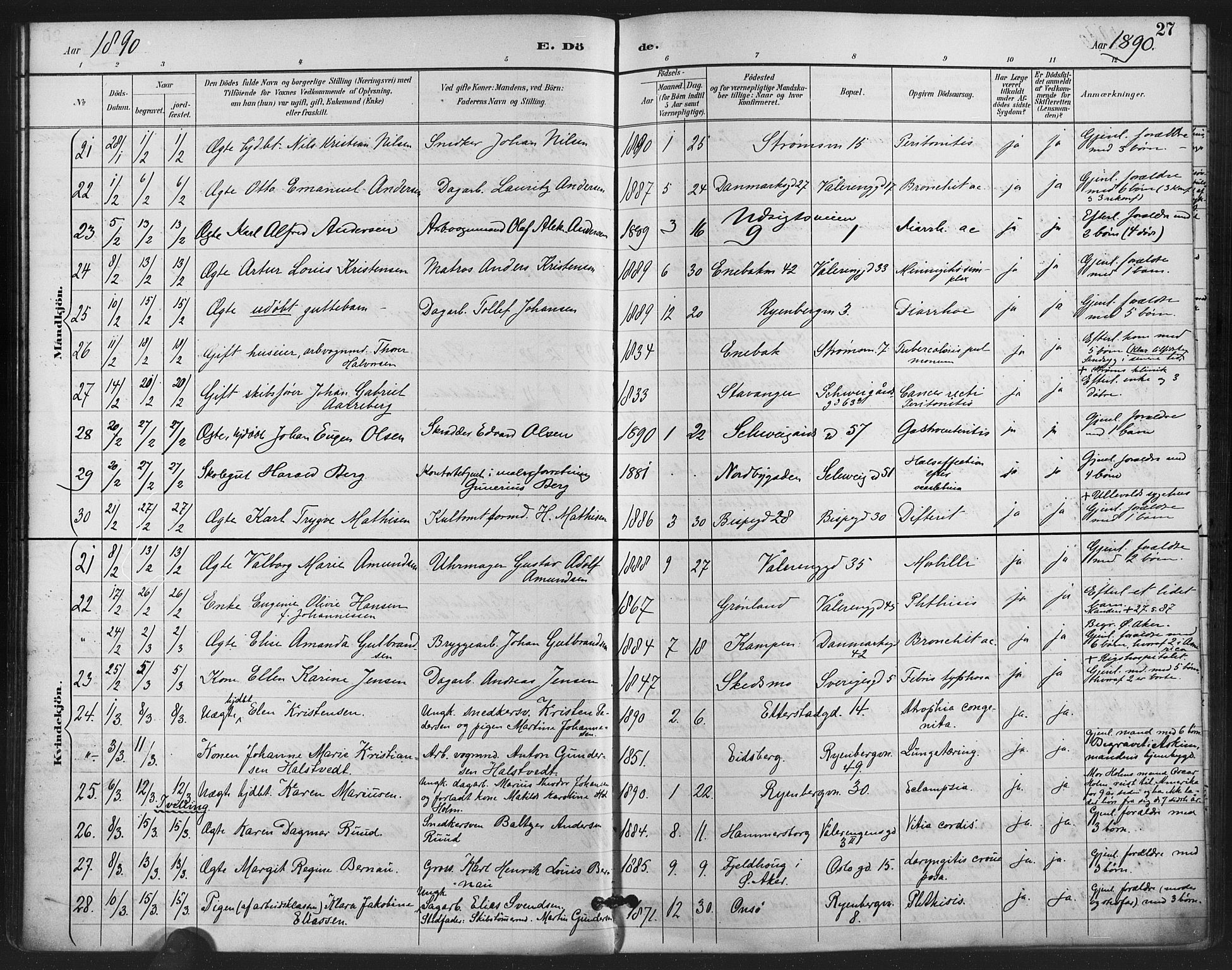 Gamlebyen prestekontor Kirkebøker, AV/SAO-A-10884/F/Fa/L0009: Parish register (official) no. 9, 1888-1909, p. 27